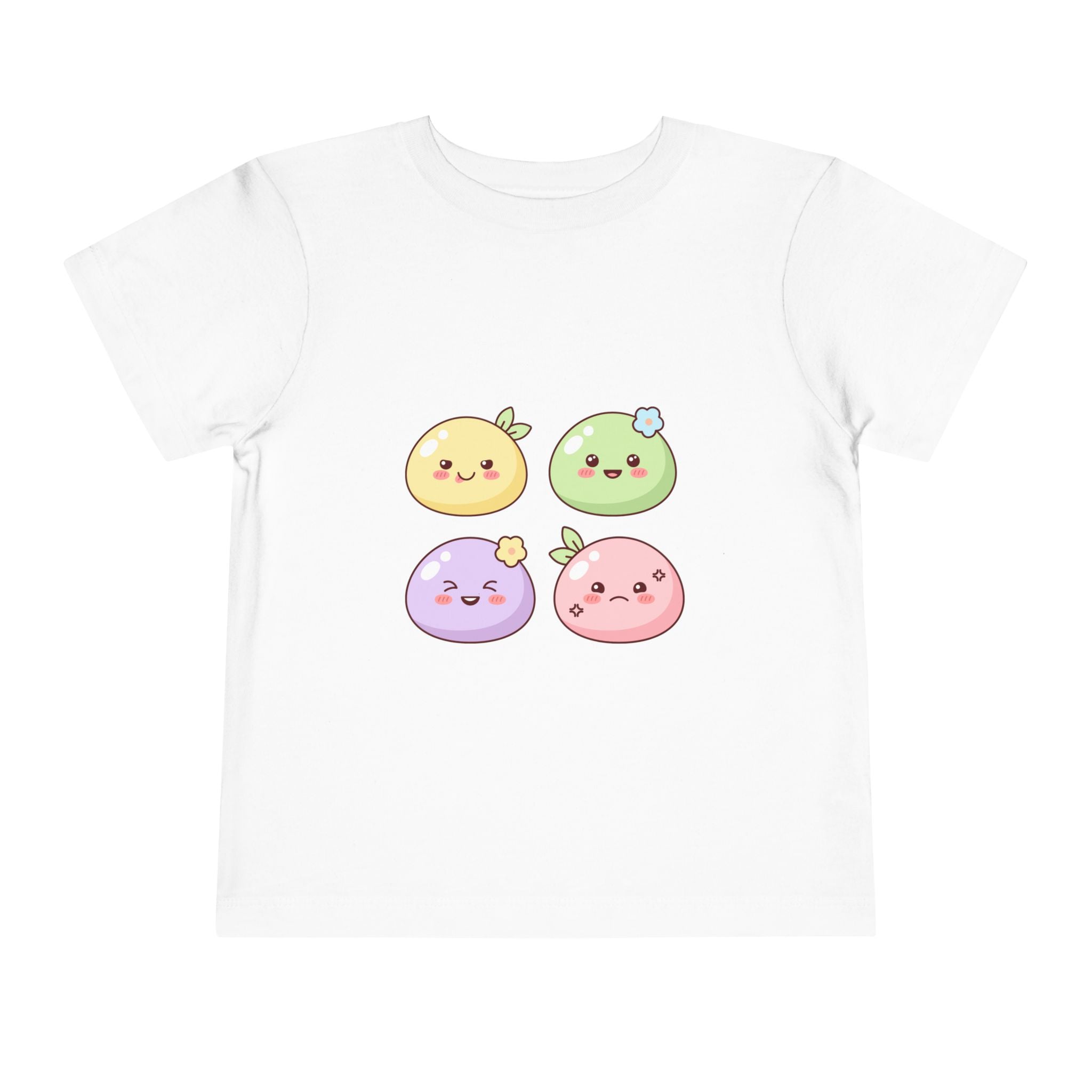 Kawaii Fruit Faces Toddler Tee — Cute Pastel Fruit Characters Shirt