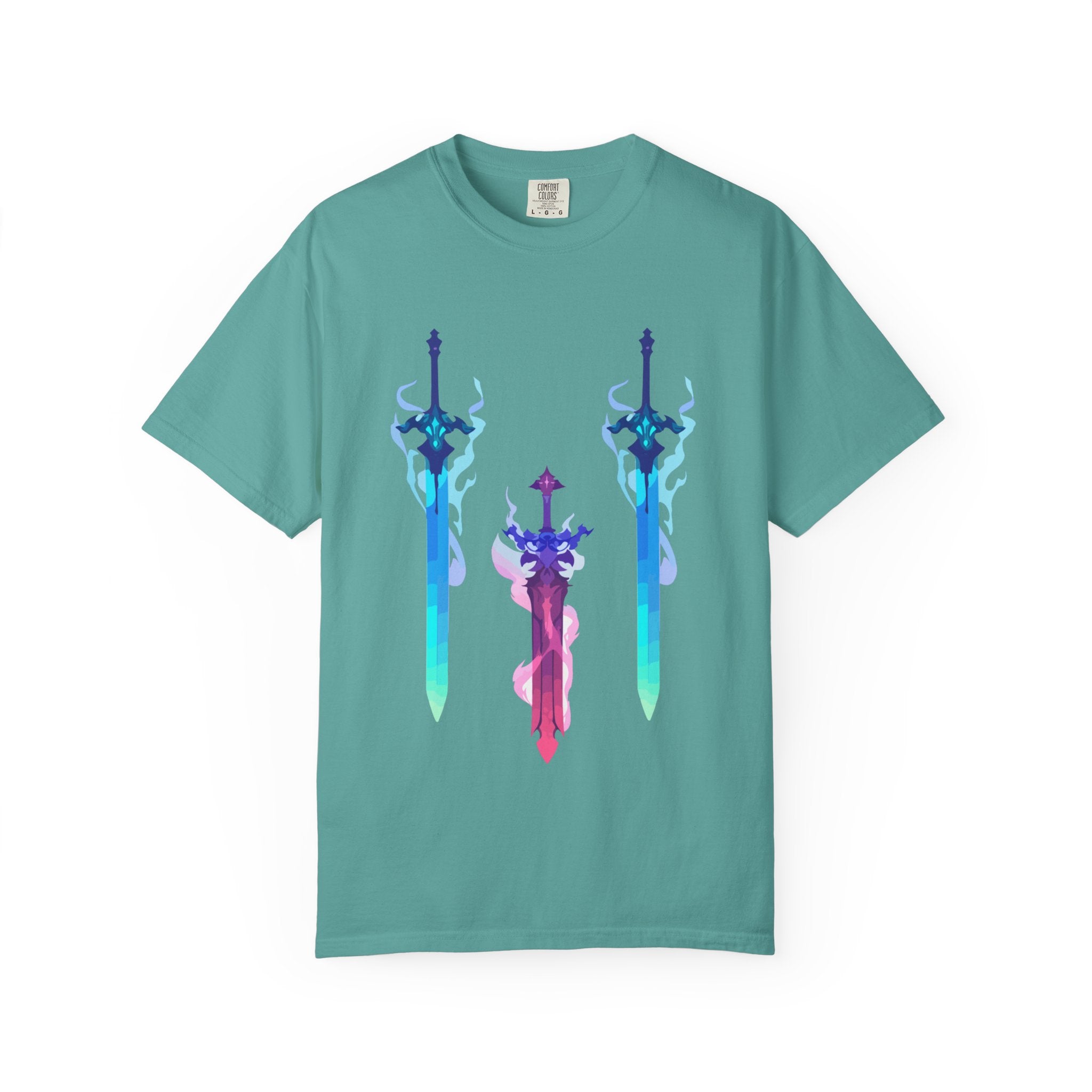 Aura Swords Graphic T-Shirt — Pastel Fantasy Trio