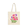 Floral Blossom Pink & Purple Wildflower Cotton Canvas Tote Bag