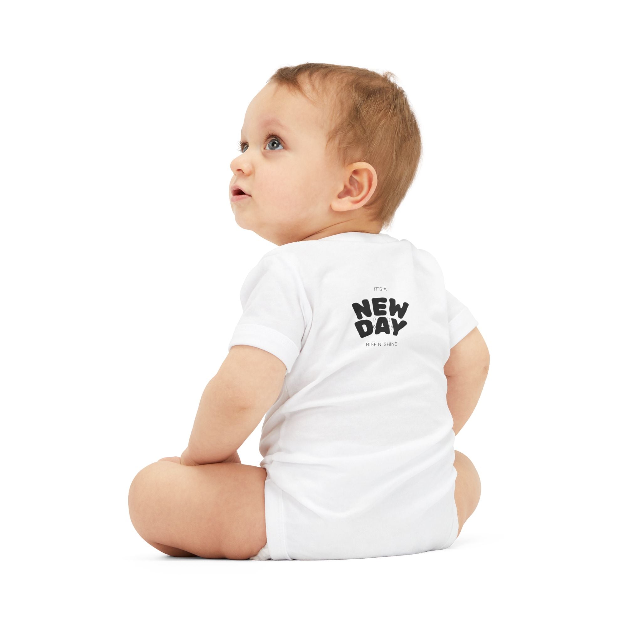 Baby Onesie - Cute Yellow Chick Front & "New Day" Back Infant Bodysuit