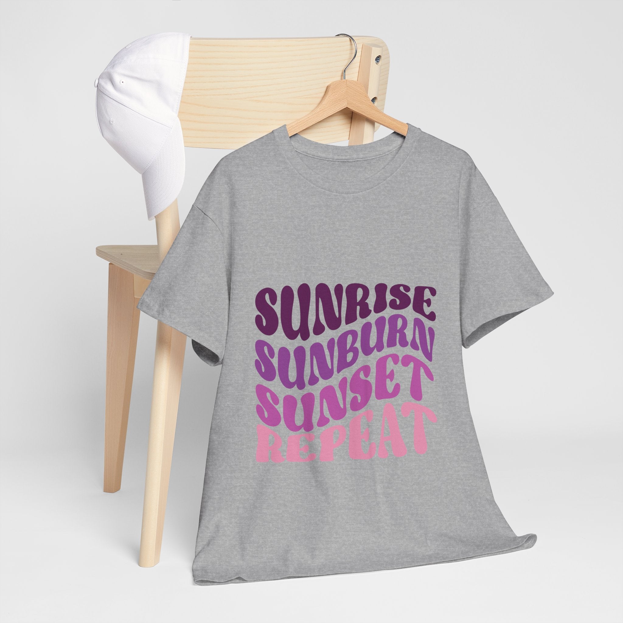 Sunrise Sunburn Sunset Repeat Retro Beach Tee
