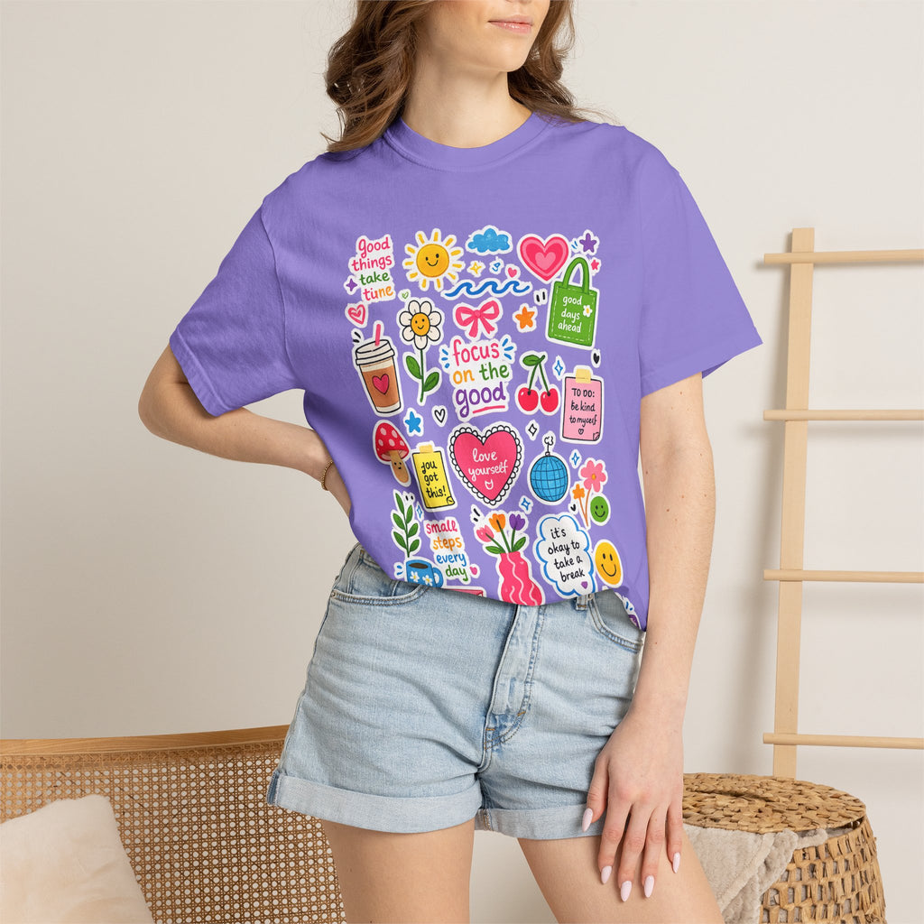 Positive Doodles Graphic T-Shirt — "Focus on the Good" Inspirational Tee