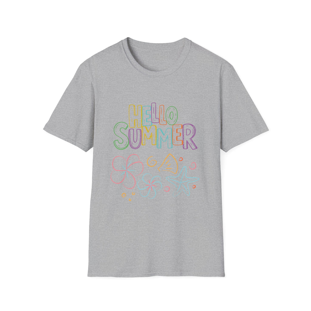 Hello Summer T-Shirt — Pastel Beach Vibes Graphic Tee