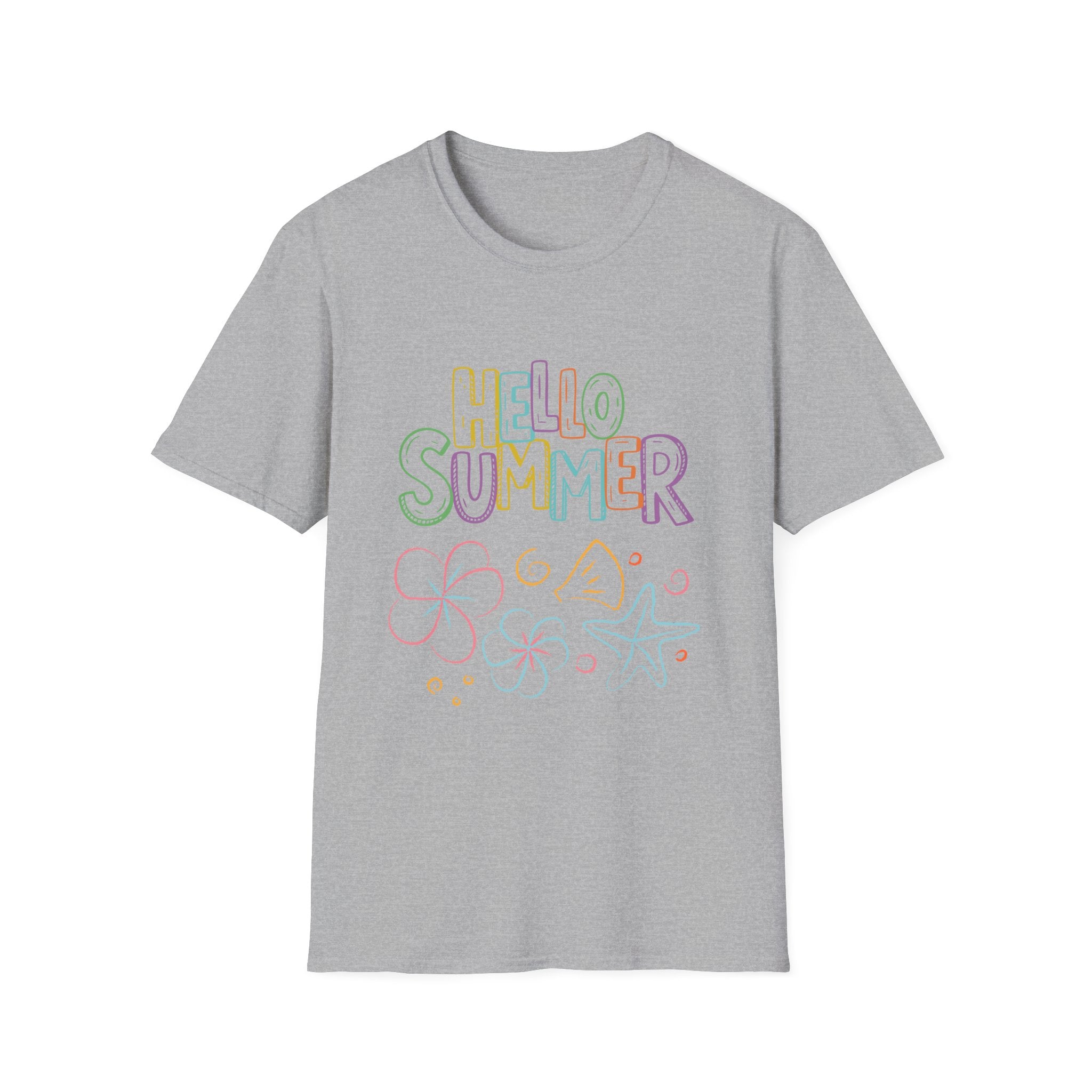 Hello Summer T-Shirt — Pastel Beach Vibes Graphic Tee
