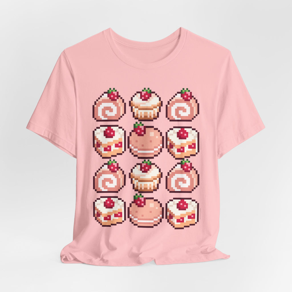 Kawaii Strawberry Pastry T-Shirt — Cute Pixel Dessert Tee