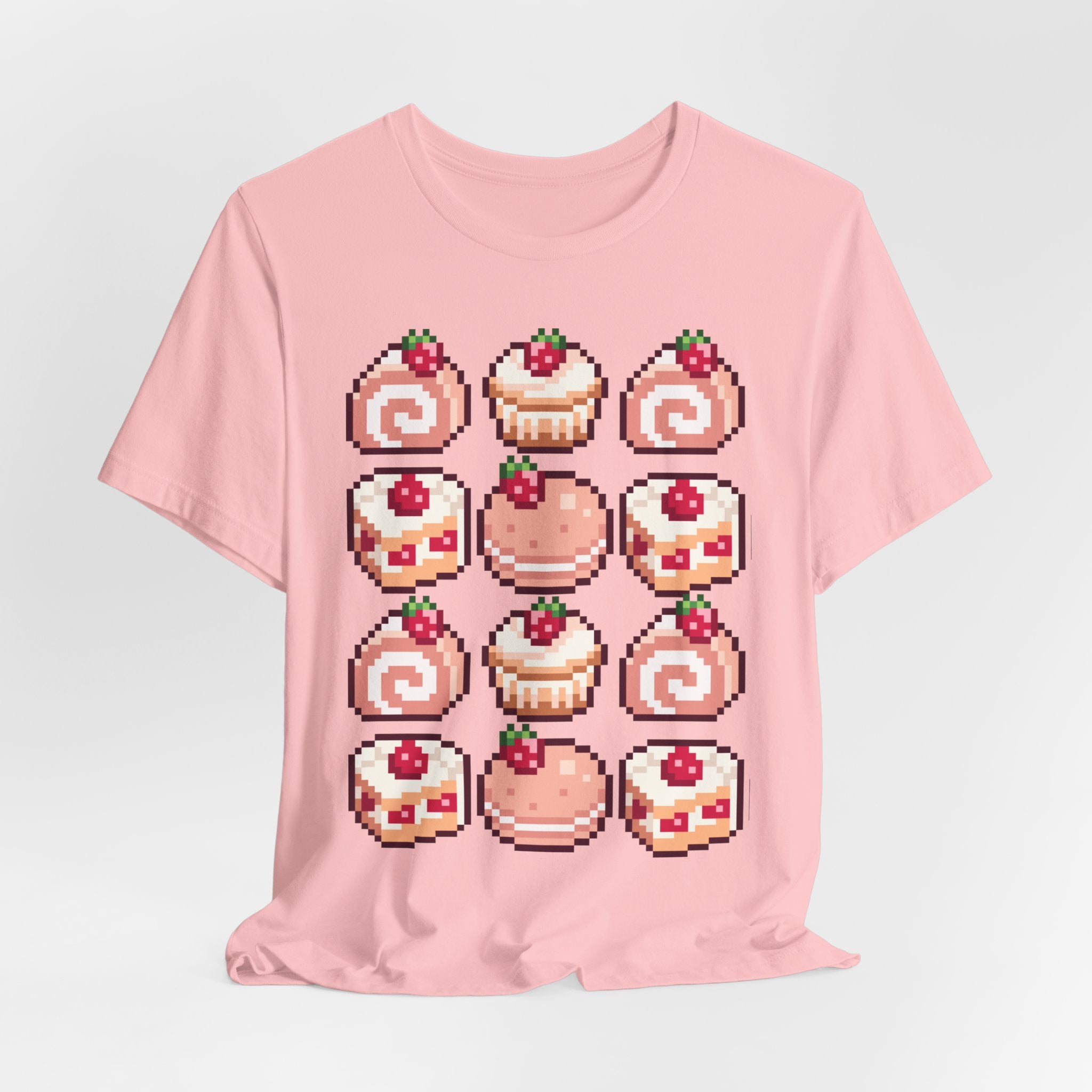 Kawaii Strawberry Pastry T-Shirt — Cute Pixel Dessert Tee