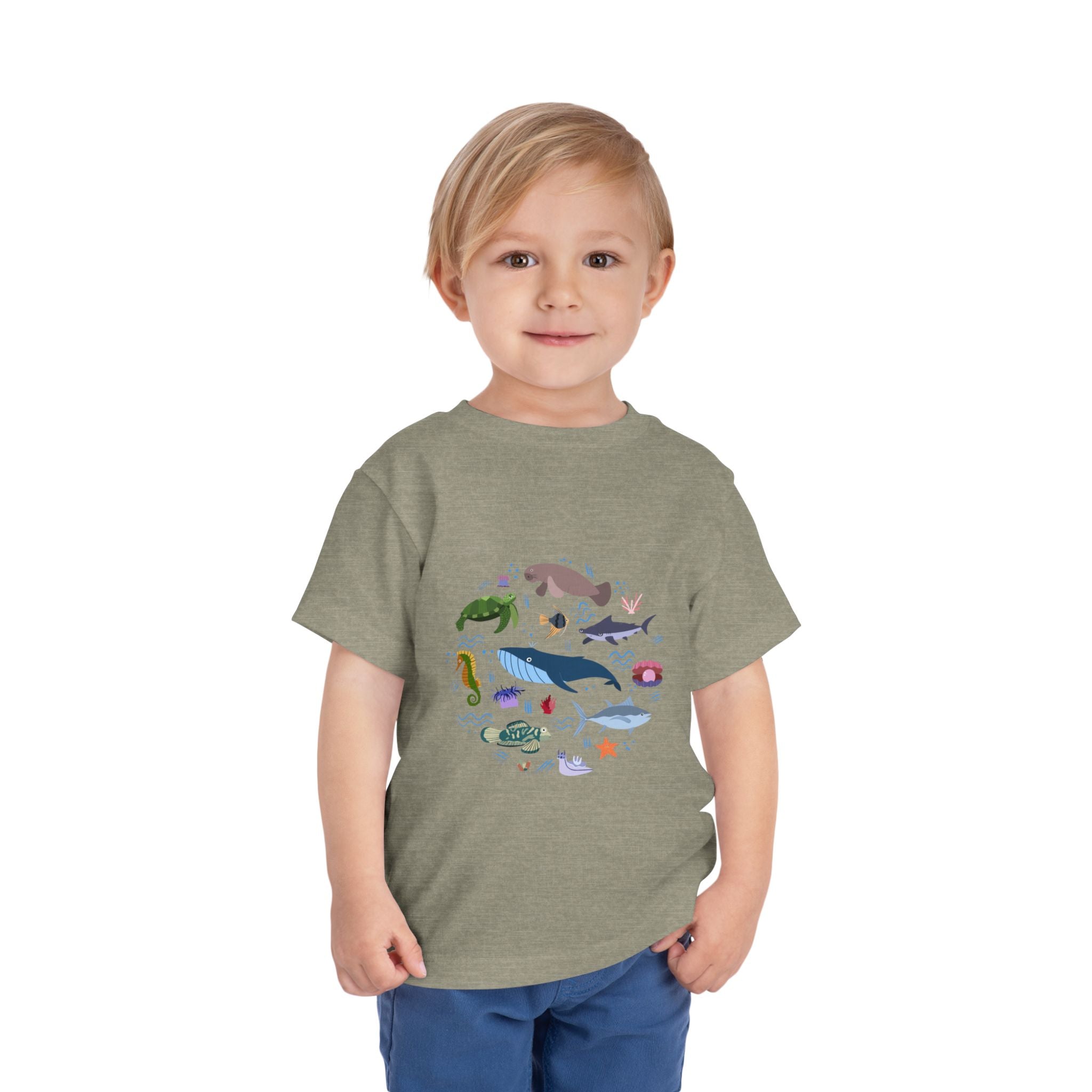 Toddler Tee — Cute Ocean Animals Circle Graphic