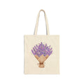 Lavender Flowers Bouquet Canvas Tote — Floral 100% Cotton Tote Bag