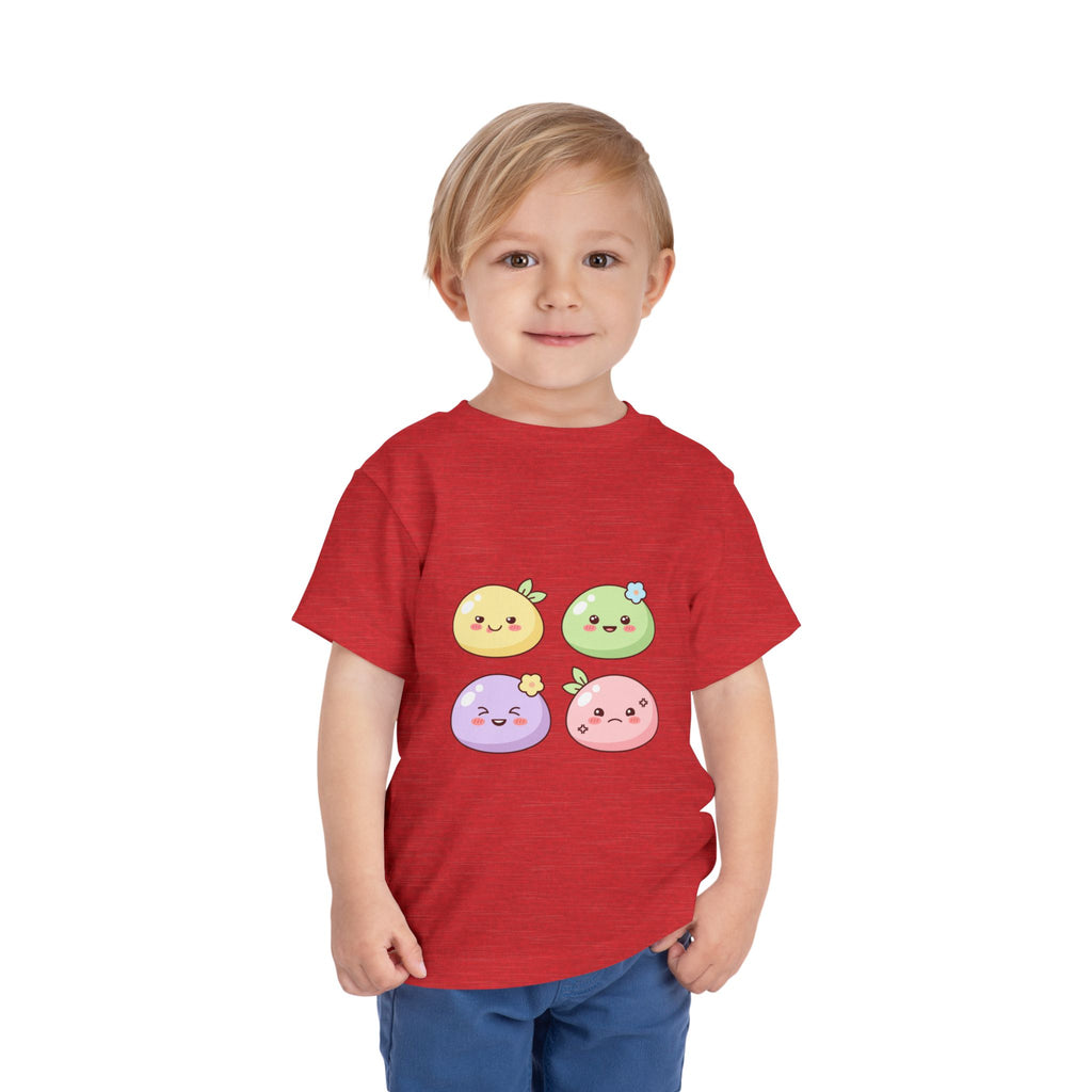 Kawaii Fruit Faces Toddler Tee — Cute Pastel Fruit Characters Shirt