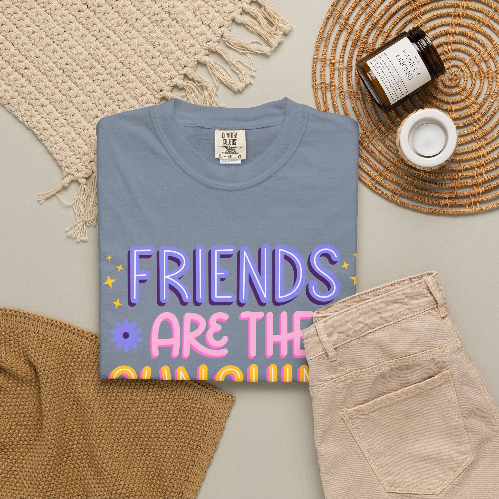 Friends Are the Sunshine of Life Text Printed UnisexT-Shirt