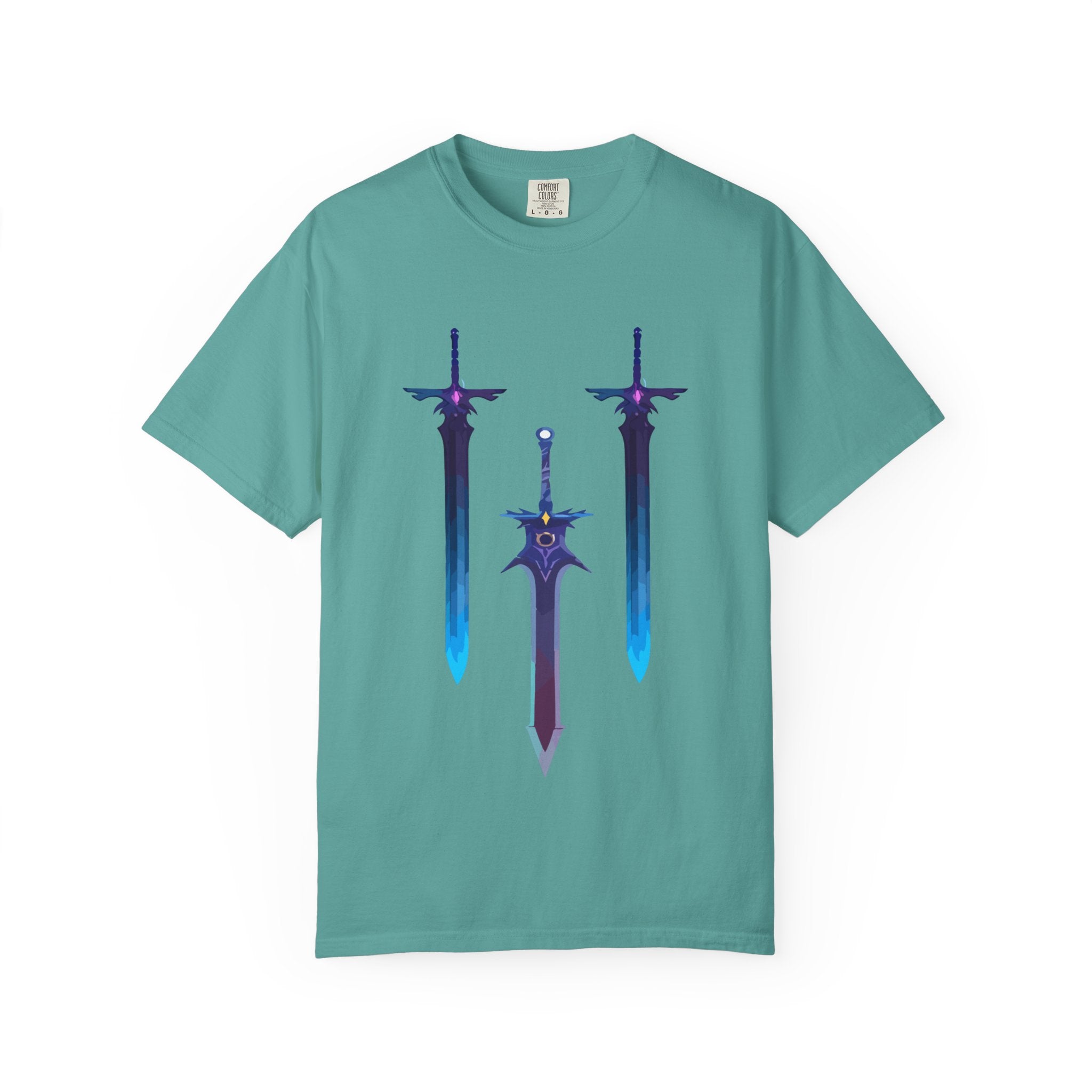Magical Aura Swords Graphic Printed T-shirt — Pastel Fantasy Magical Swords