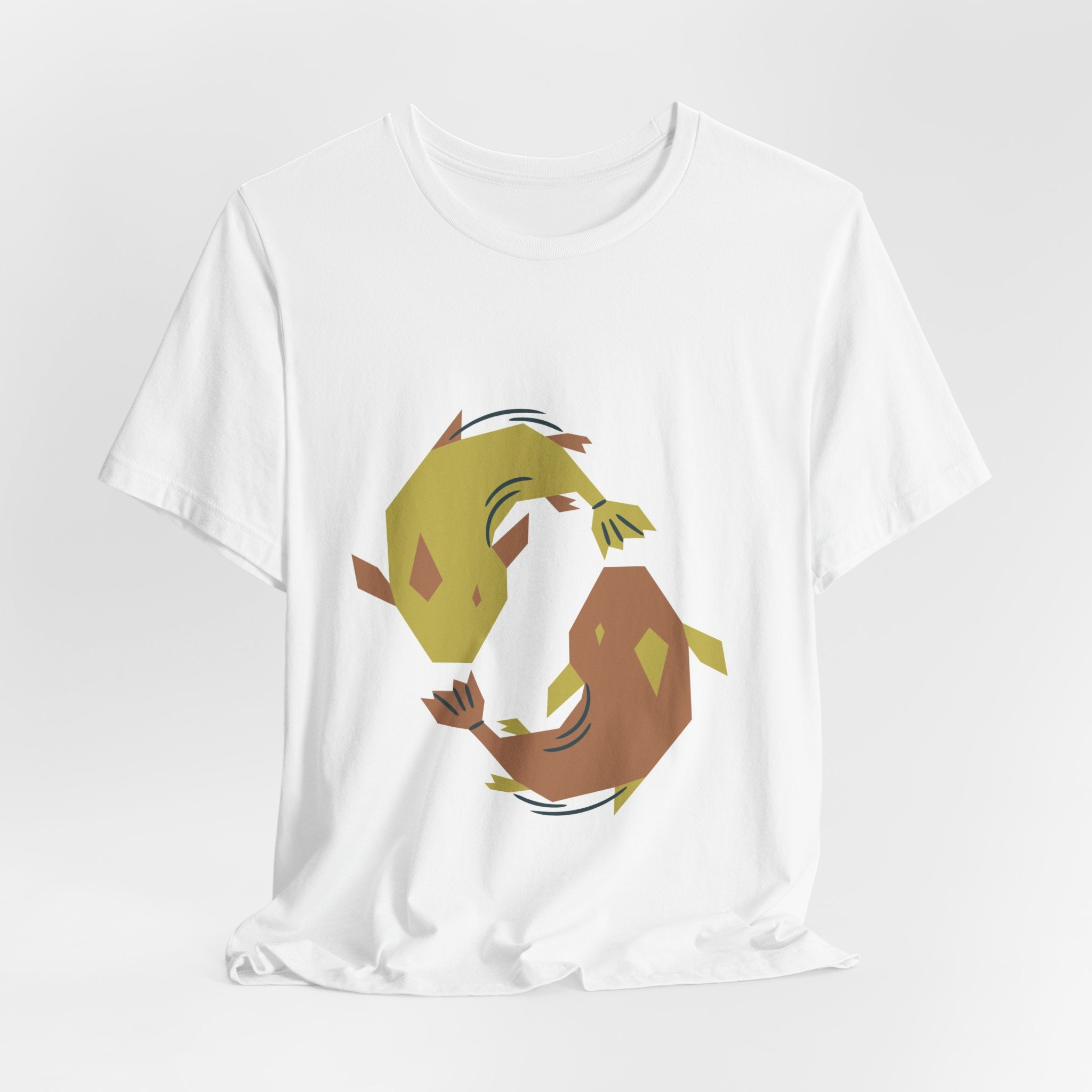 Koi Yin Yang Tee — Minimal Two-Tone Fish Graphic T-Shirt