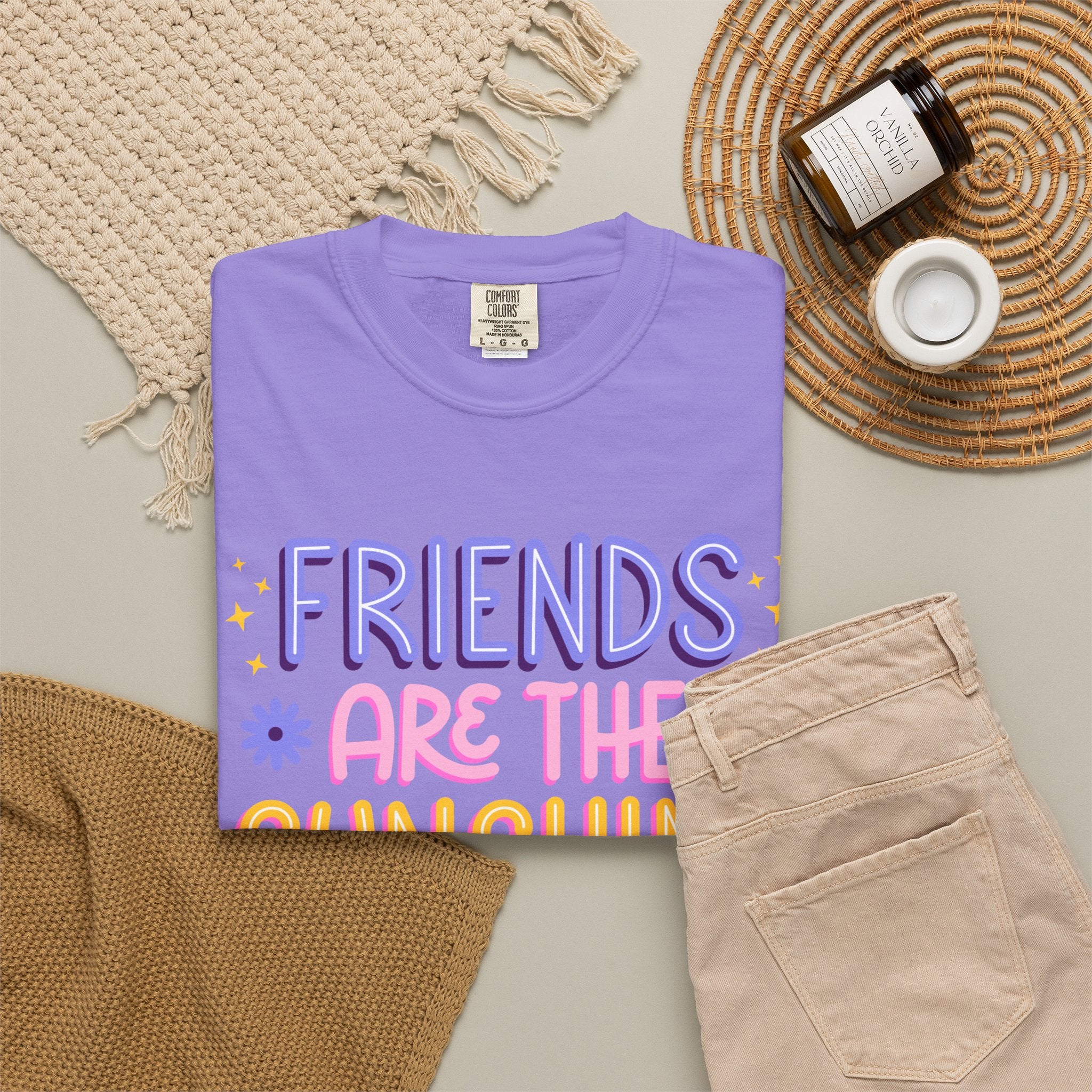 Friends Are the Sunshine of Life Text Printed UnisexT-Shirt