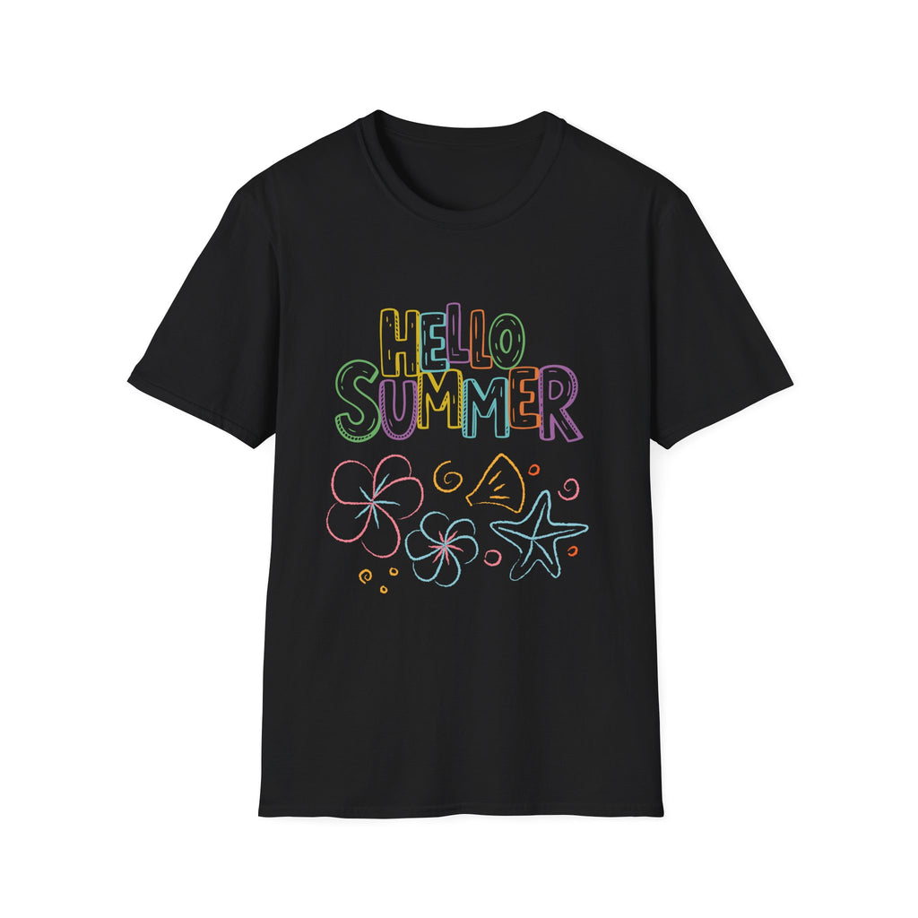 Hello Summer T-Shirt — Pastel Beach Vibes Graphic Tee