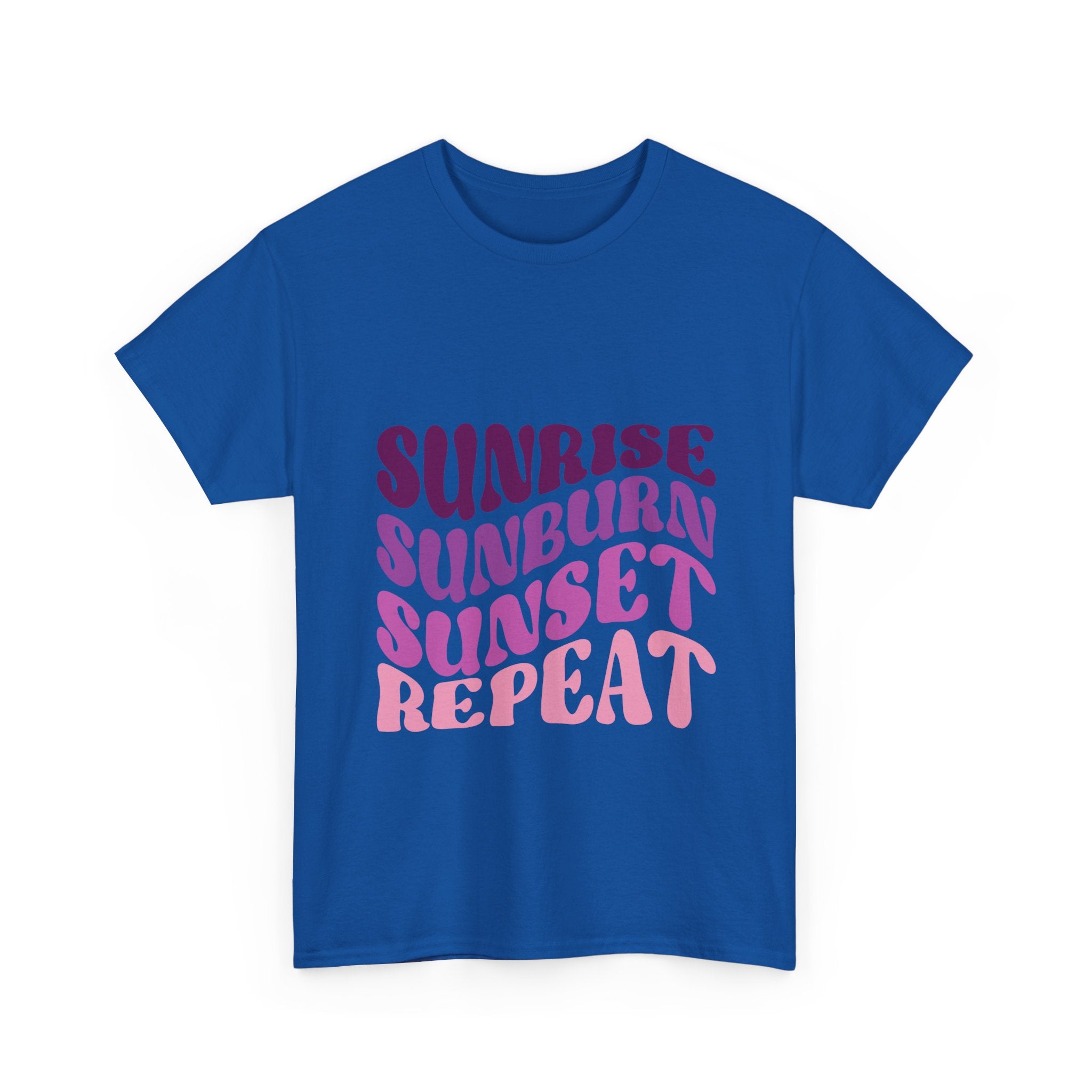 Sunrise Sunburn Sunset Repeat Retro Beach Tee