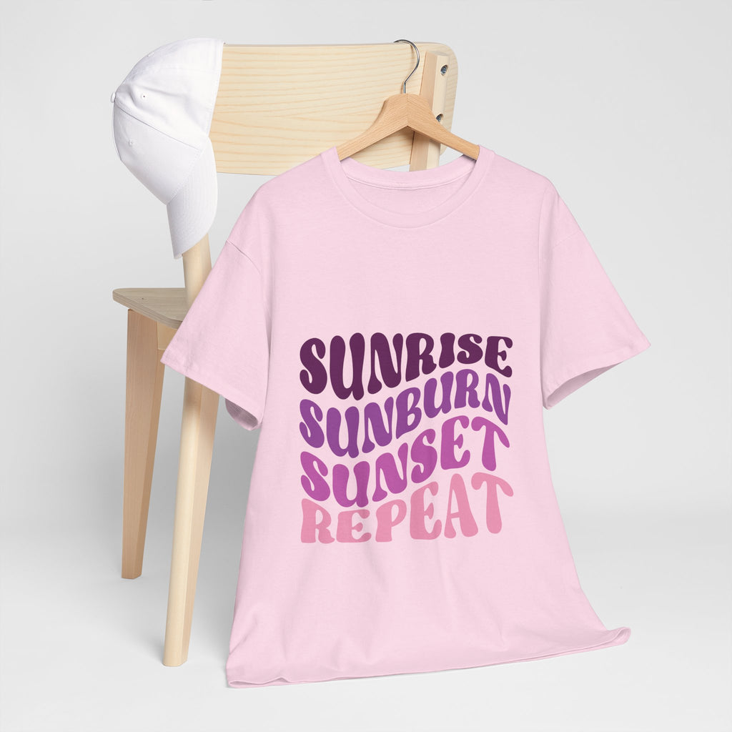 Sunrise Sunburn Sunset Repeat Retro Beach Tee