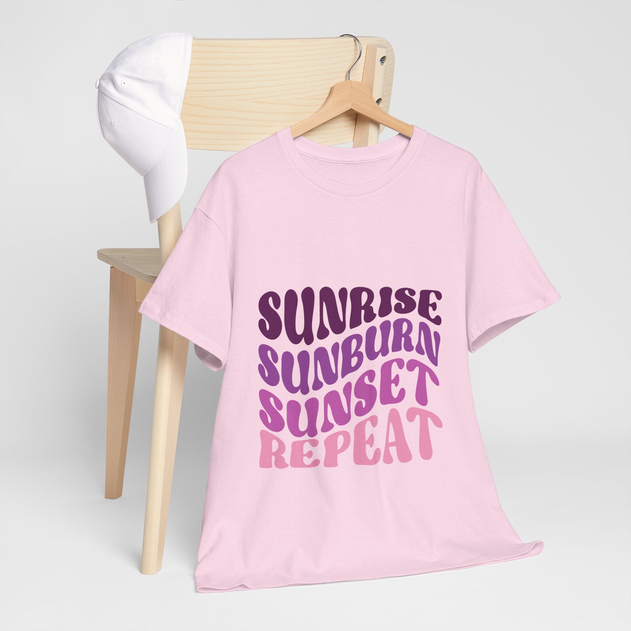 Sunrise Sunburn Sunset Repeat Retro Beach Tee