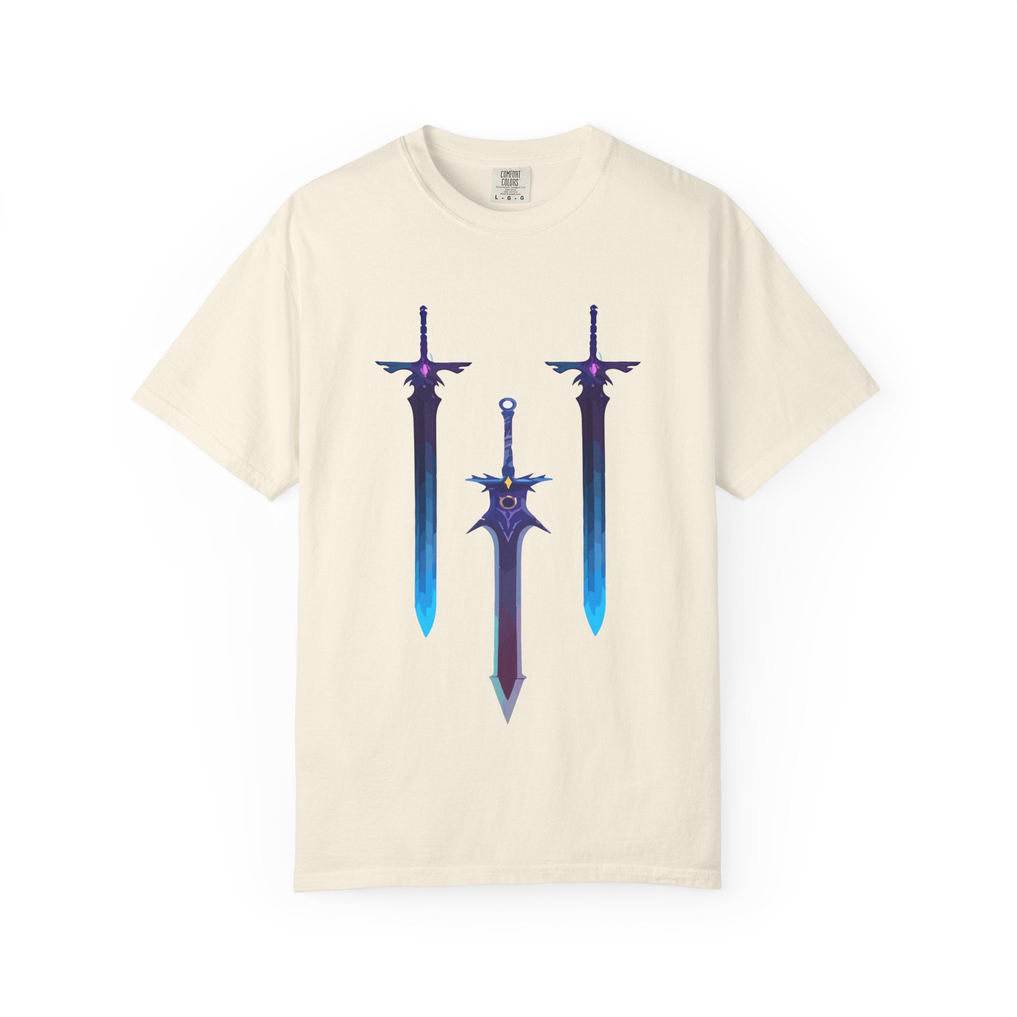 Magical Aura Swords Graphic Printed T-shirt — Pastel Fantasy Magical Swords