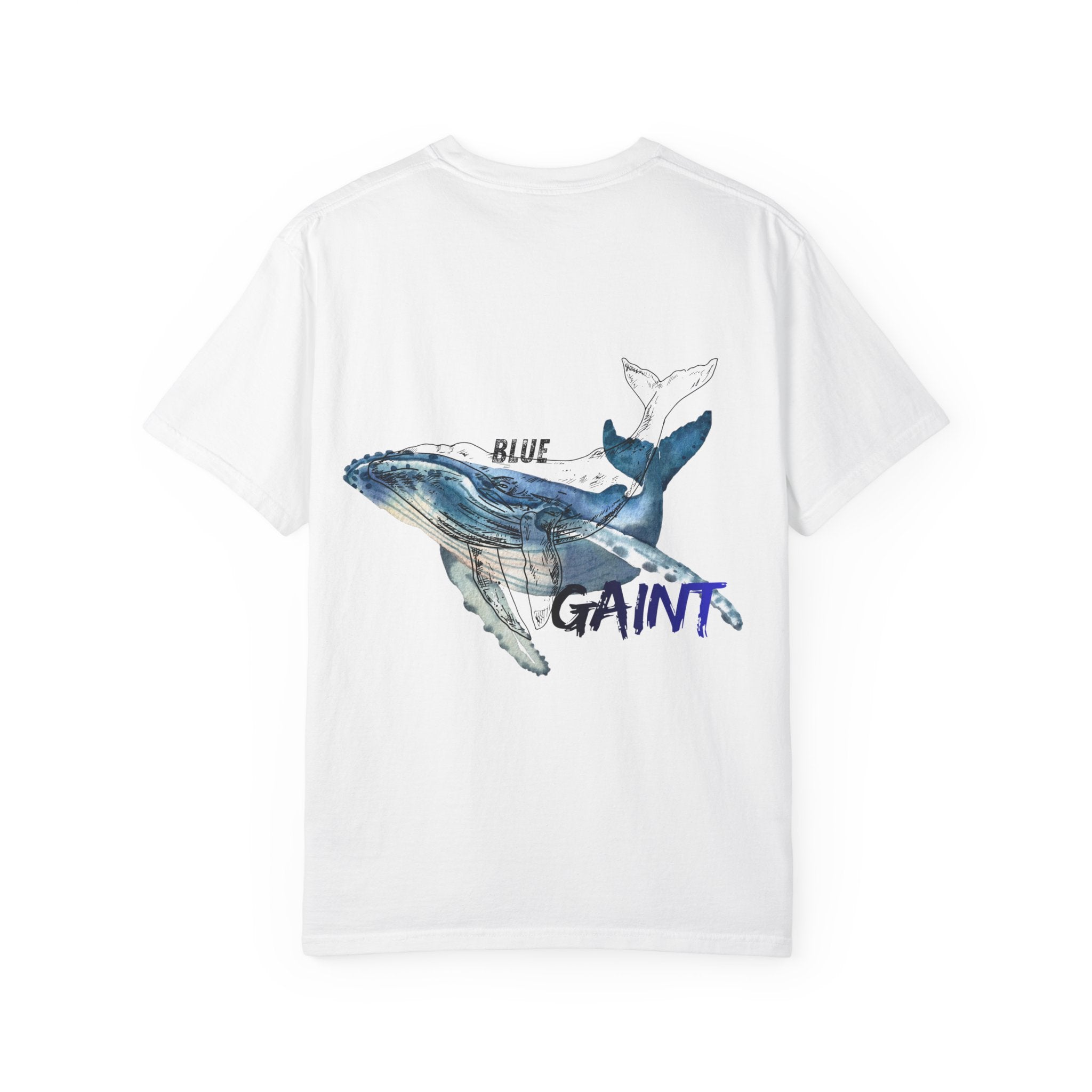 Blue Giant Whale T-Shirt — Watercolor Sea Turtle Graphic Tee