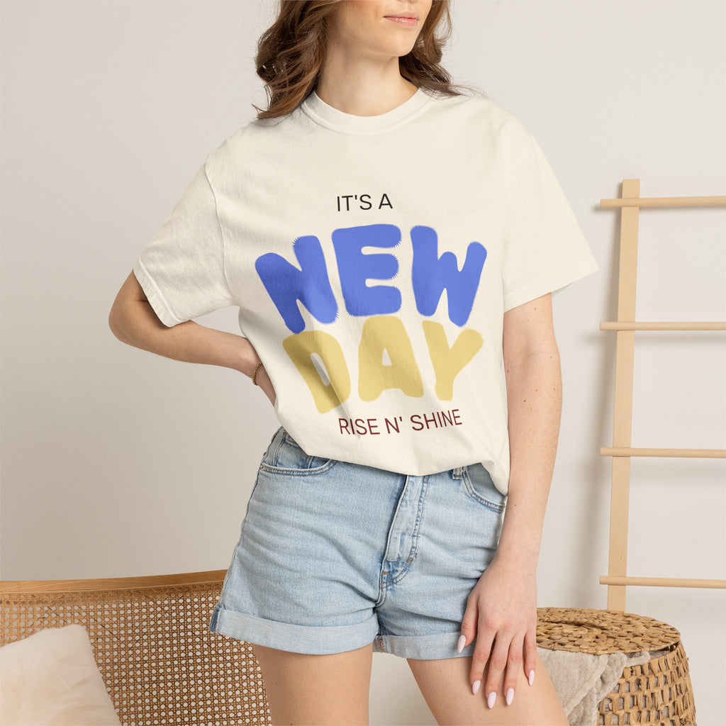 New Day "Rise N' Shine" T-Shirt — Happy and Dazzling Graphic Tee