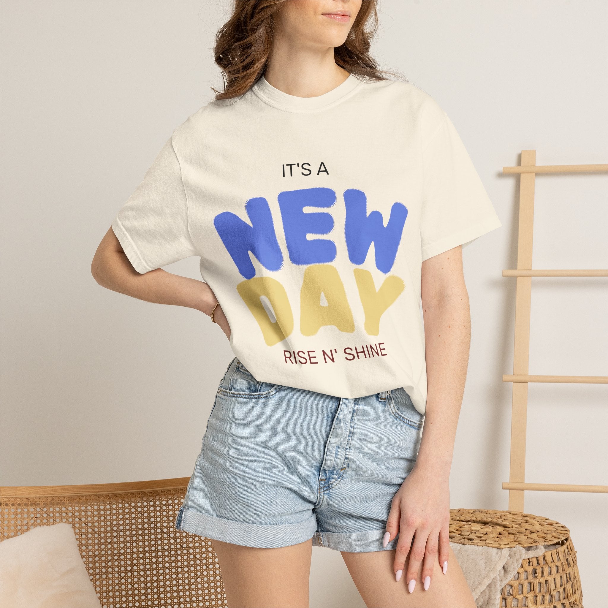 New Day "Rise N' Shine" T-Shirt — Happy and Dazzling Graphic Tee