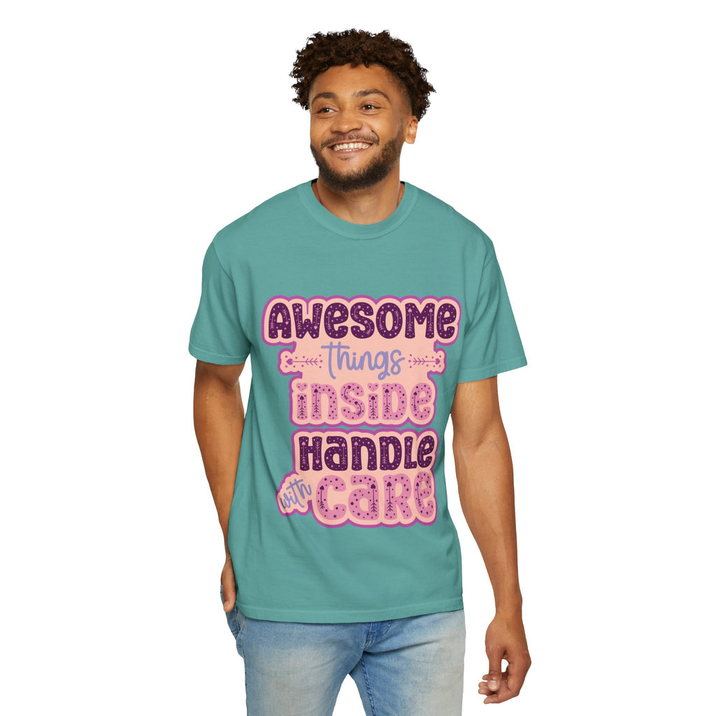 Retro "Awesome Things Inside, Handle With Care" T-Shirt