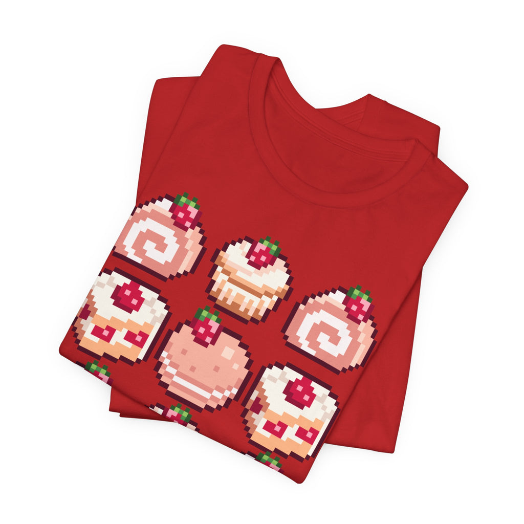 Kawaii Strawberry Pastry T-Shirt — Cute Pixel Dessert Tee