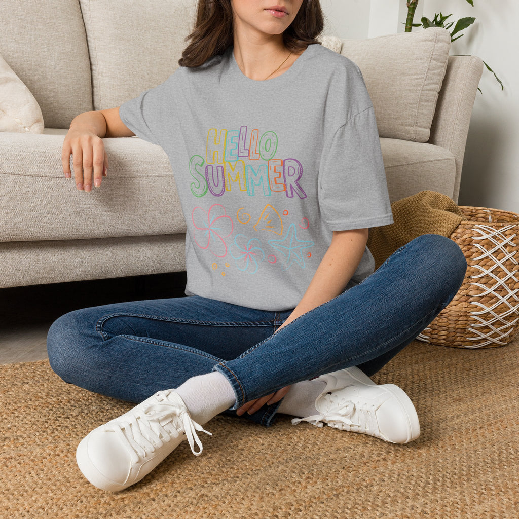 Hello Summer T-Shirt — Pastel Beach Vibes Graphic Tee