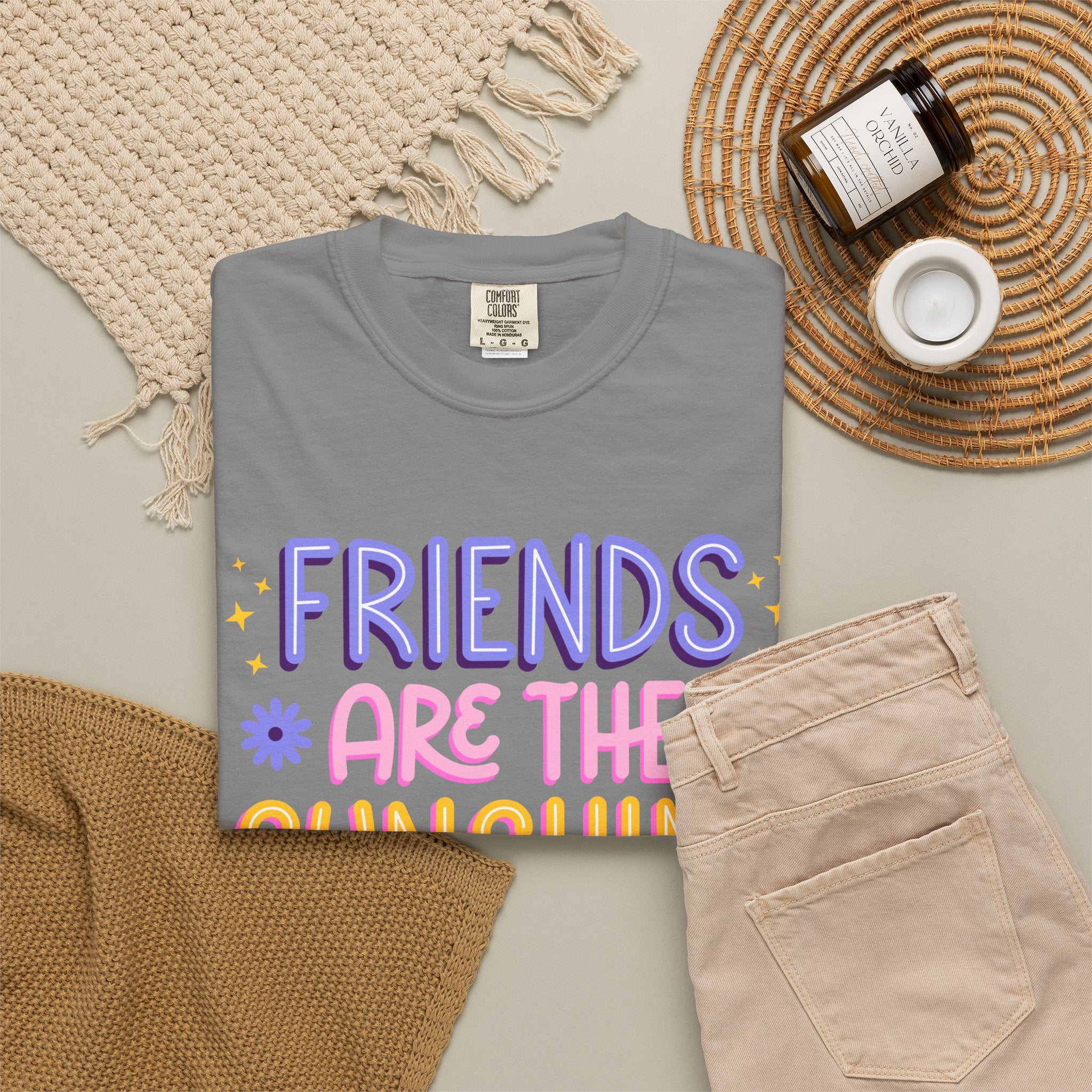 Friends Are the Sunshine of Life Text Printed UnisexT-Shirt