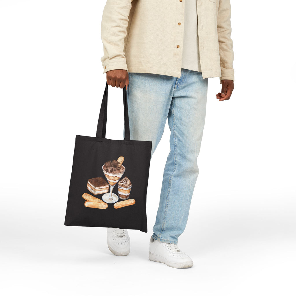 Tiramisu Dessert Lover Canvas Tote Bag — Classic Pastry Cotton Tote