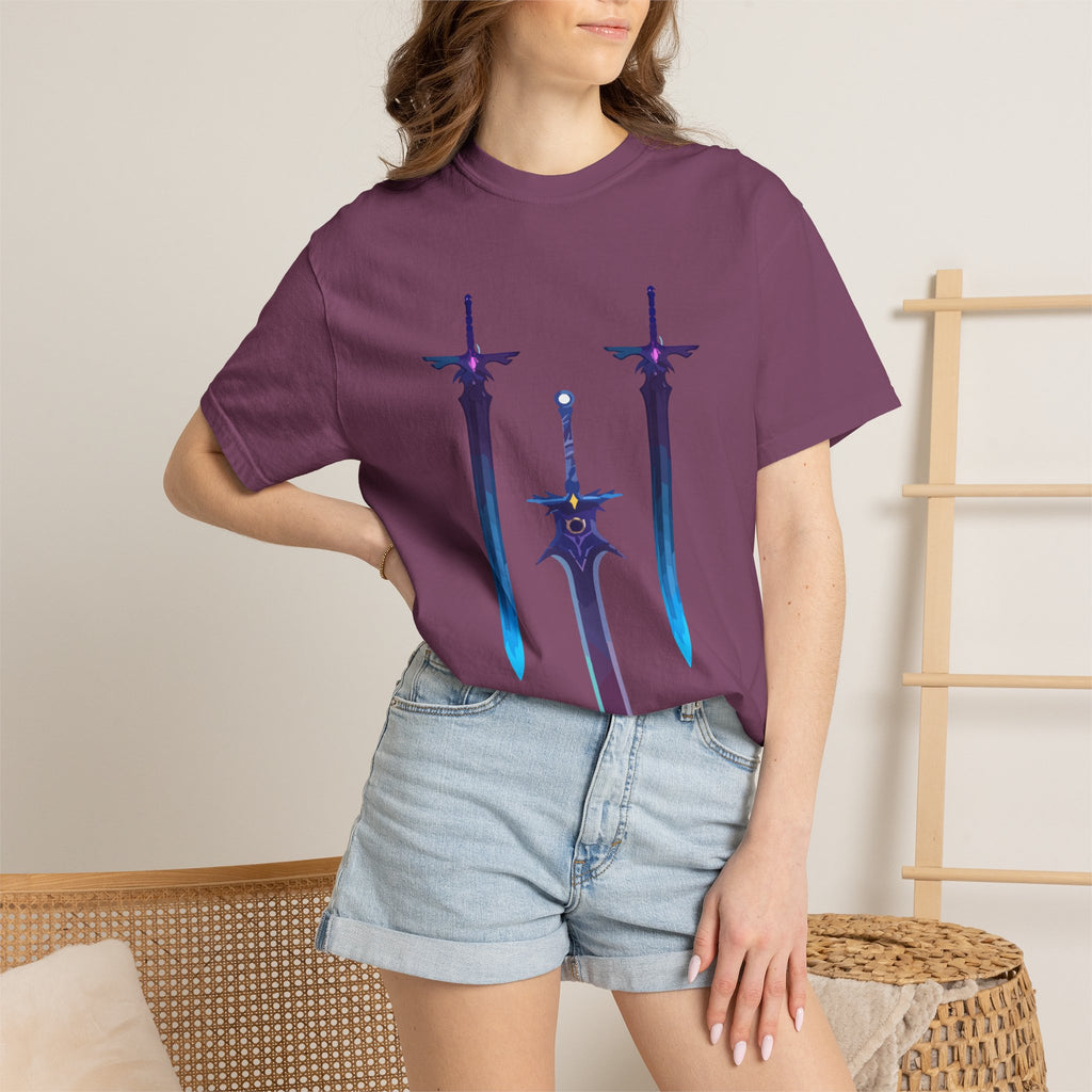 Magical Aura Swords Graphic Printed T-shirt — Pastel Fantasy Magical Swords