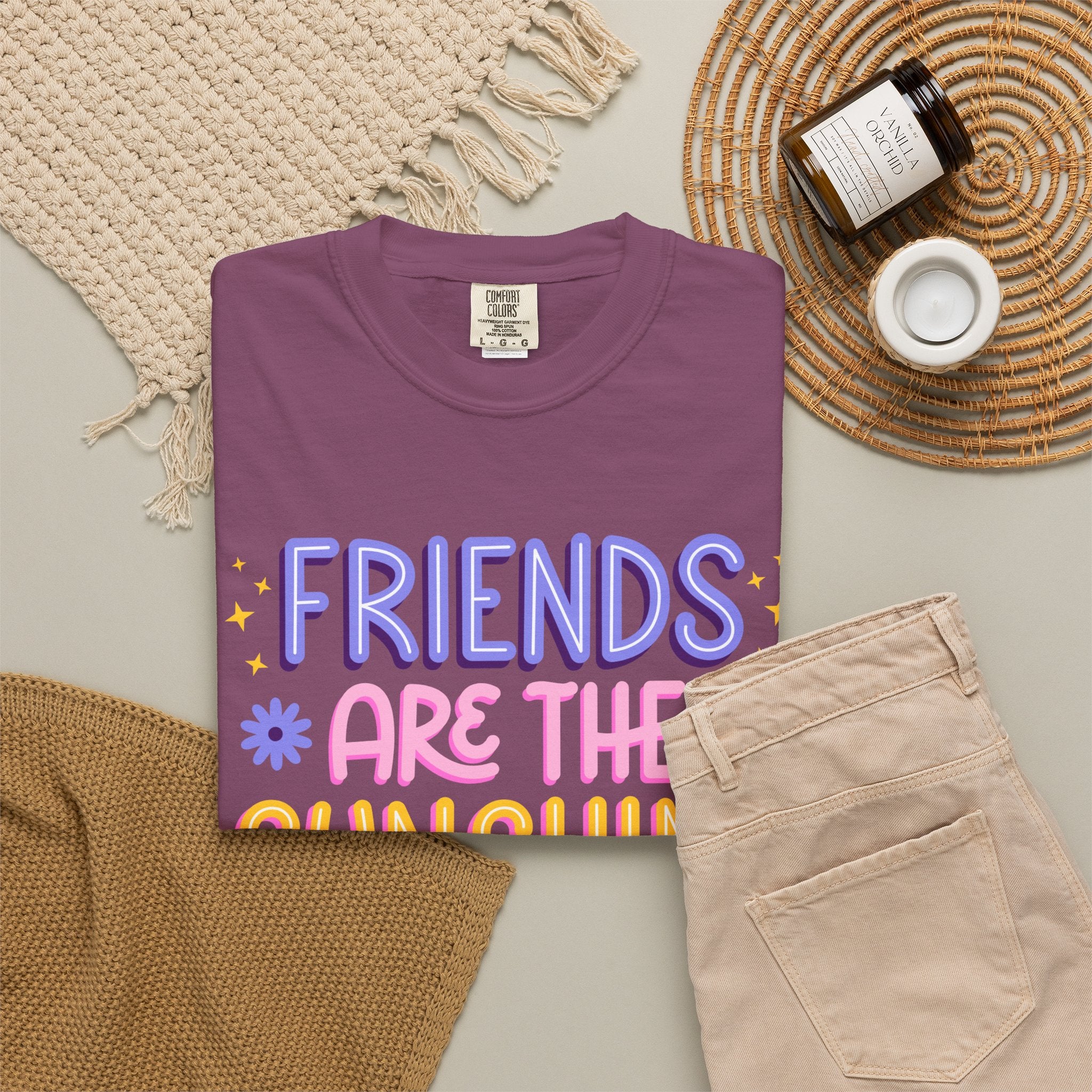 Friends Are the Sunshine of Life Text Printed UnisexT-Shirt