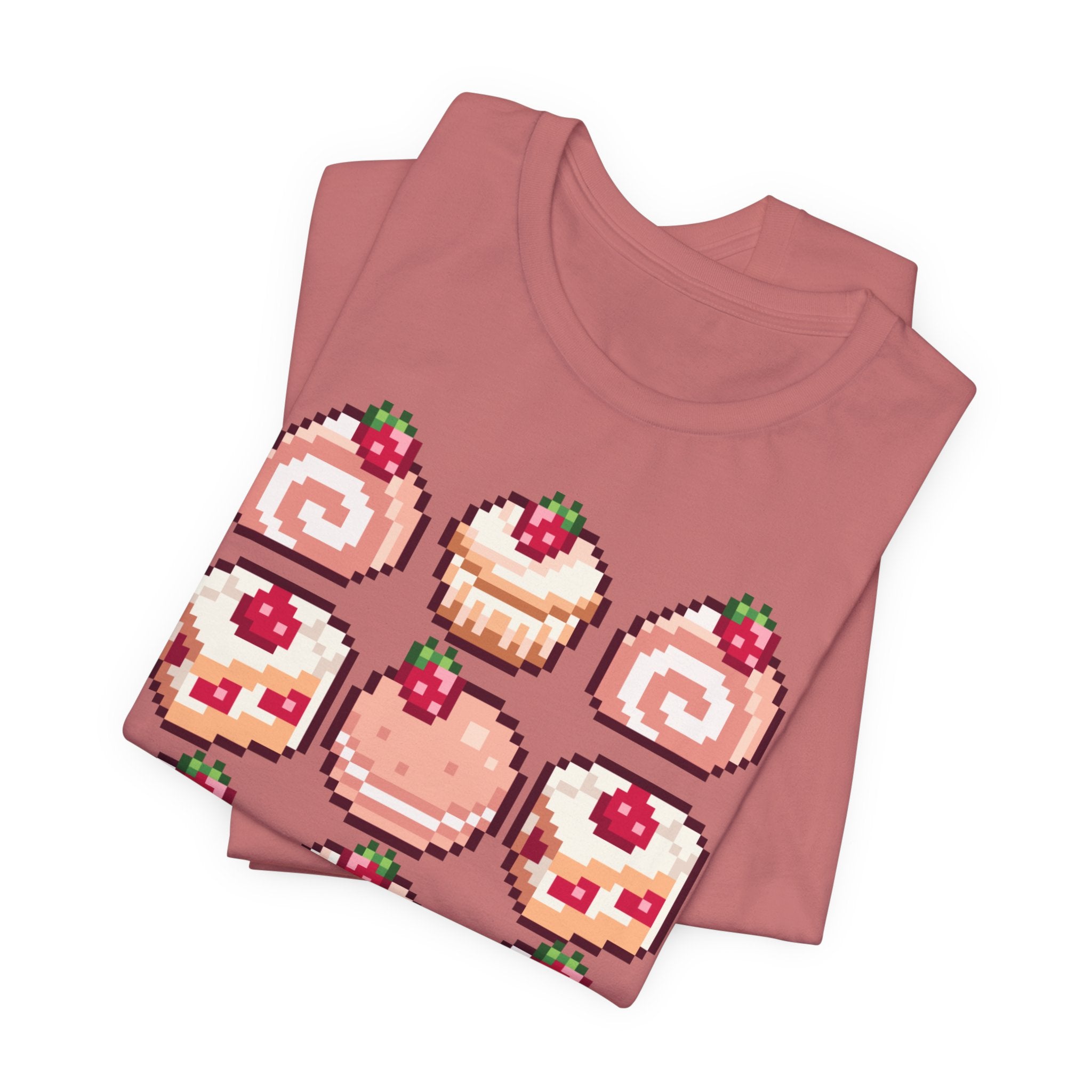 Kawaii Strawberry Pastry T-Shirt — Cute Pixel Dessert Tee