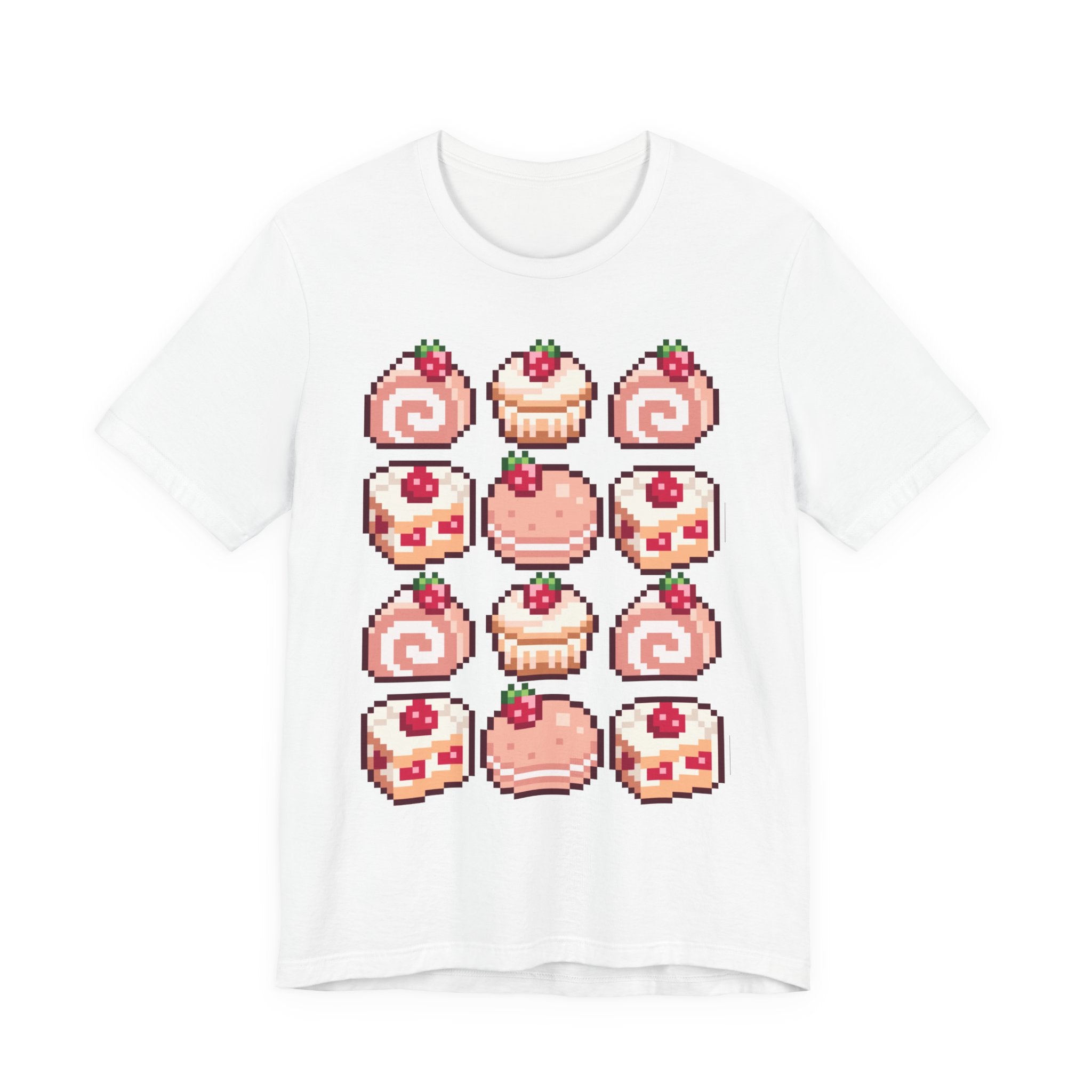 Kawaii Strawberry Pastry T-Shirt — Cute Pixel Dessert Tee