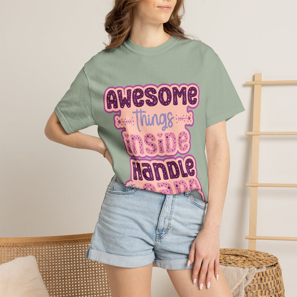 Retro "Awesome Things Inside, Handle With Care" T-Shirt