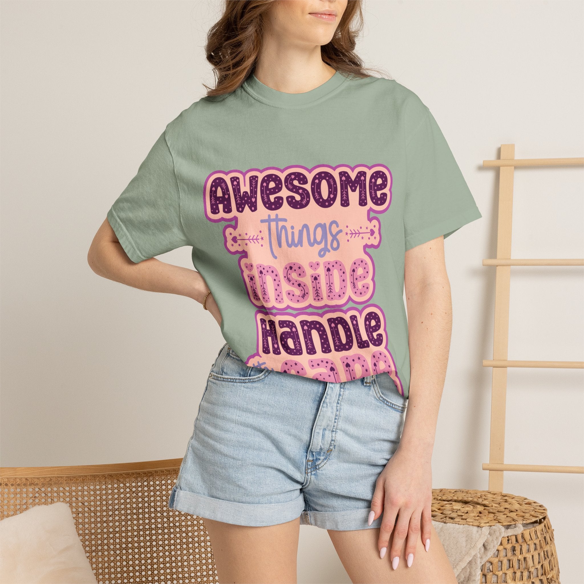 Retro "Awesome Things Inside, Handle With Care" T-Shirt