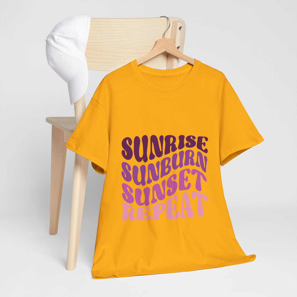 Sunrise Sunburn Sunset Repeat Retro Beach Tee