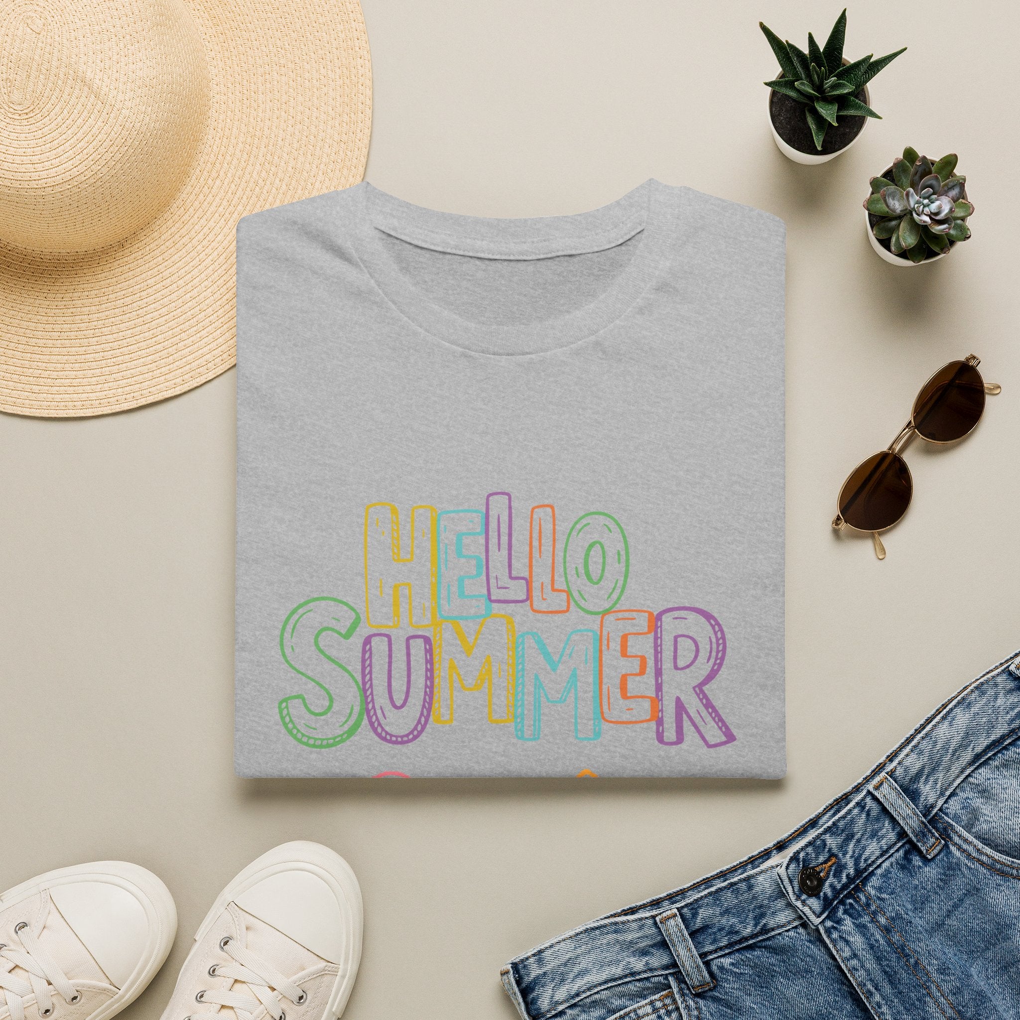 Hello Summer T-Shirt — Pastel Beach Vibes Graphic Tee