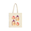 Cupcake Pattern Canvas Tote Bag — Cute Dessert Illustration Grocery Shopper