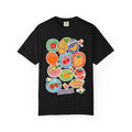 Fruit Sticker Patch T-Shirt — Juicy Retro Labels Graphic Tee