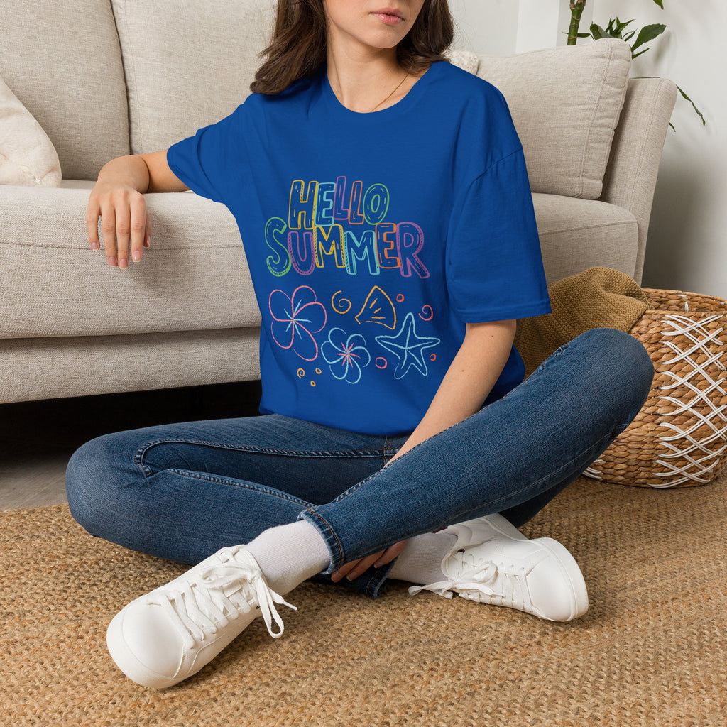 Hello Summer T-Shirt — Pastel Beach Vibes Graphic Tee