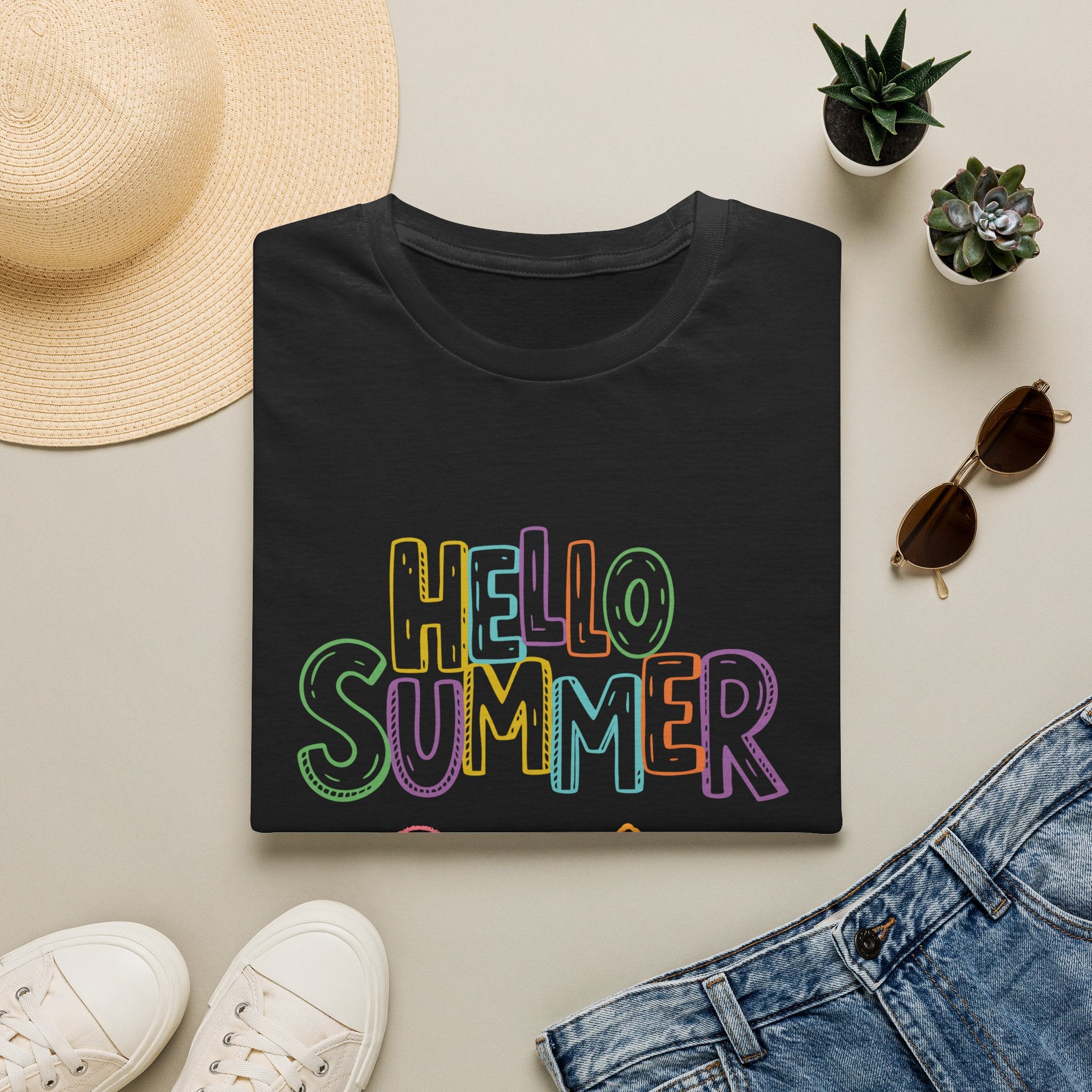 Hello Summer T-Shirt — Pastel Beach Vibes Graphic Tee