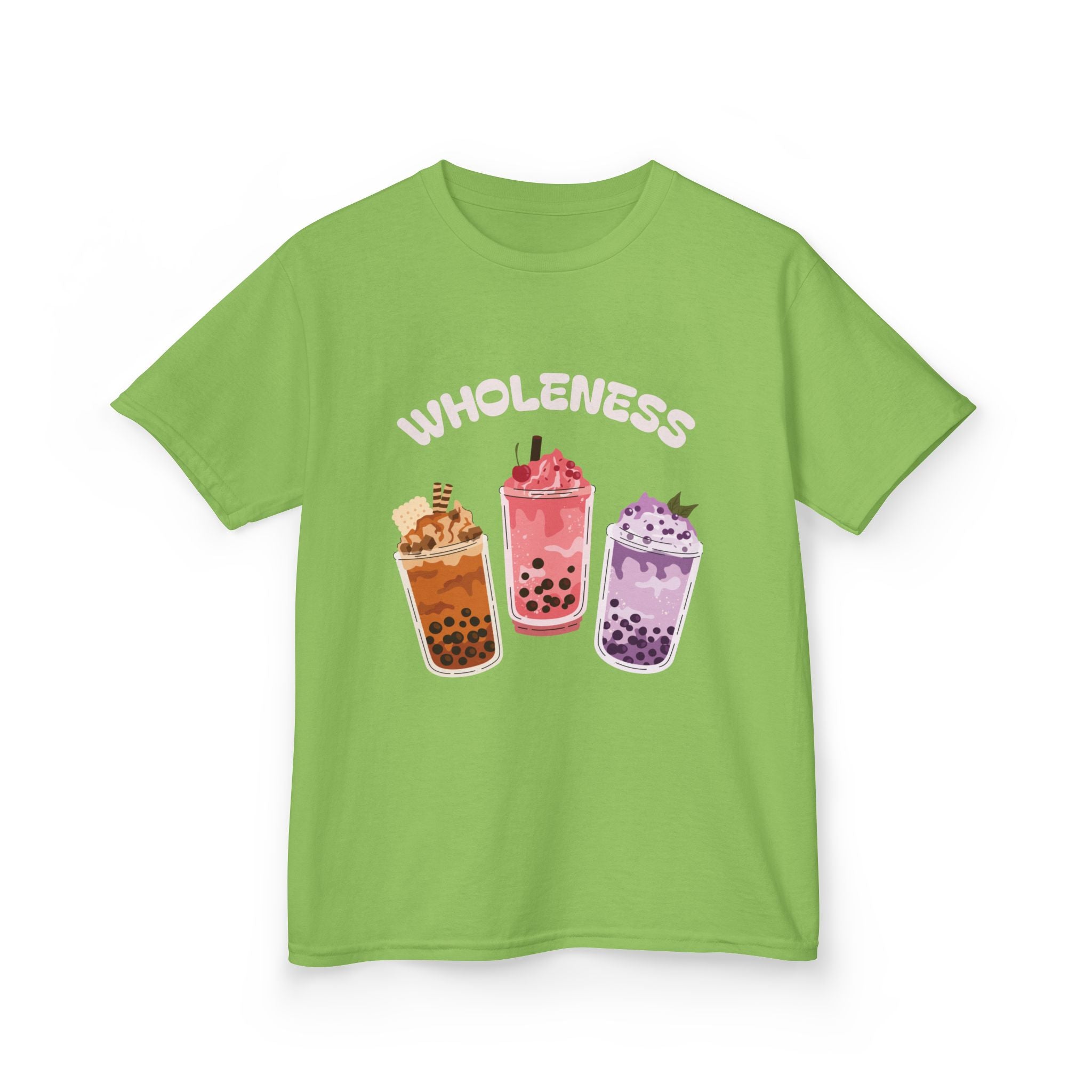 Youth Comfortable Boba Tea "WHOLENESS" Printed T-shirt