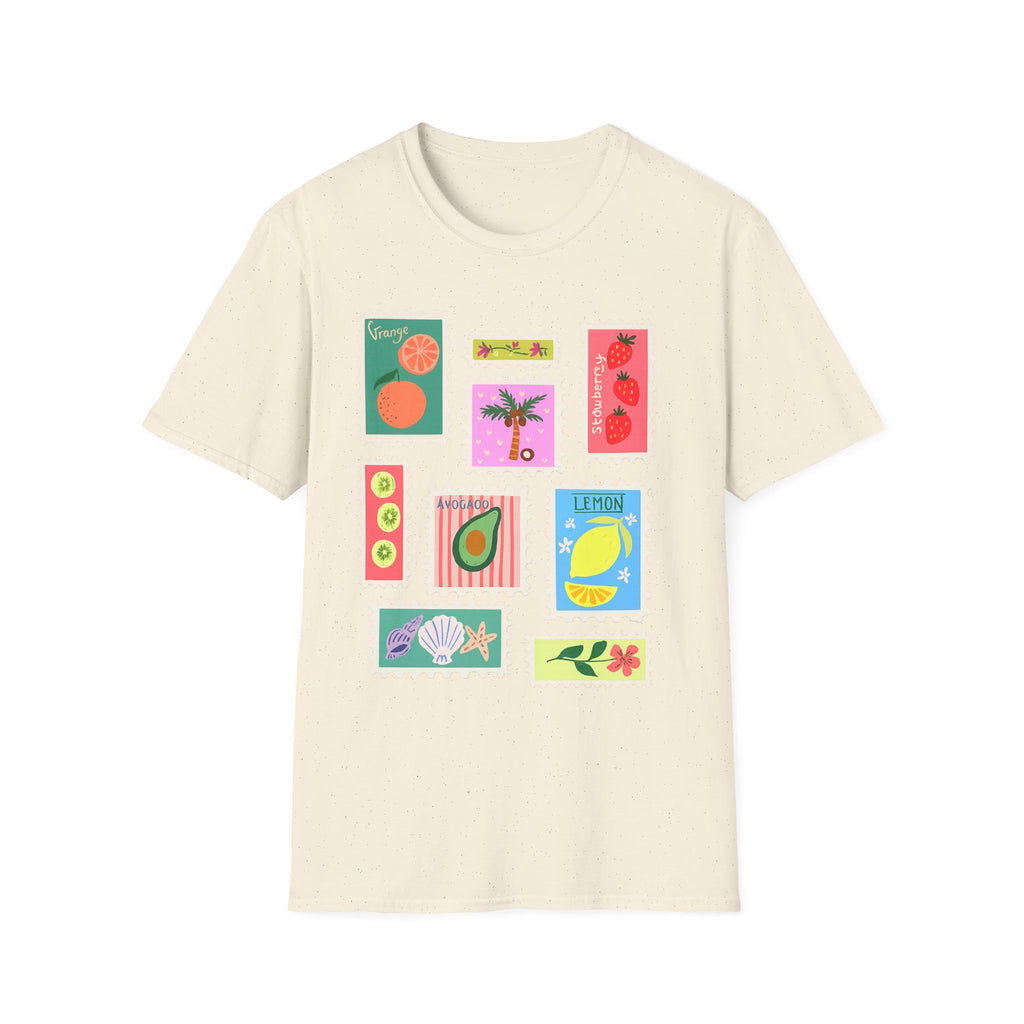 Fruit Patch Graphic T-Shirt — Tropical Citrus & Avocado Art Tee