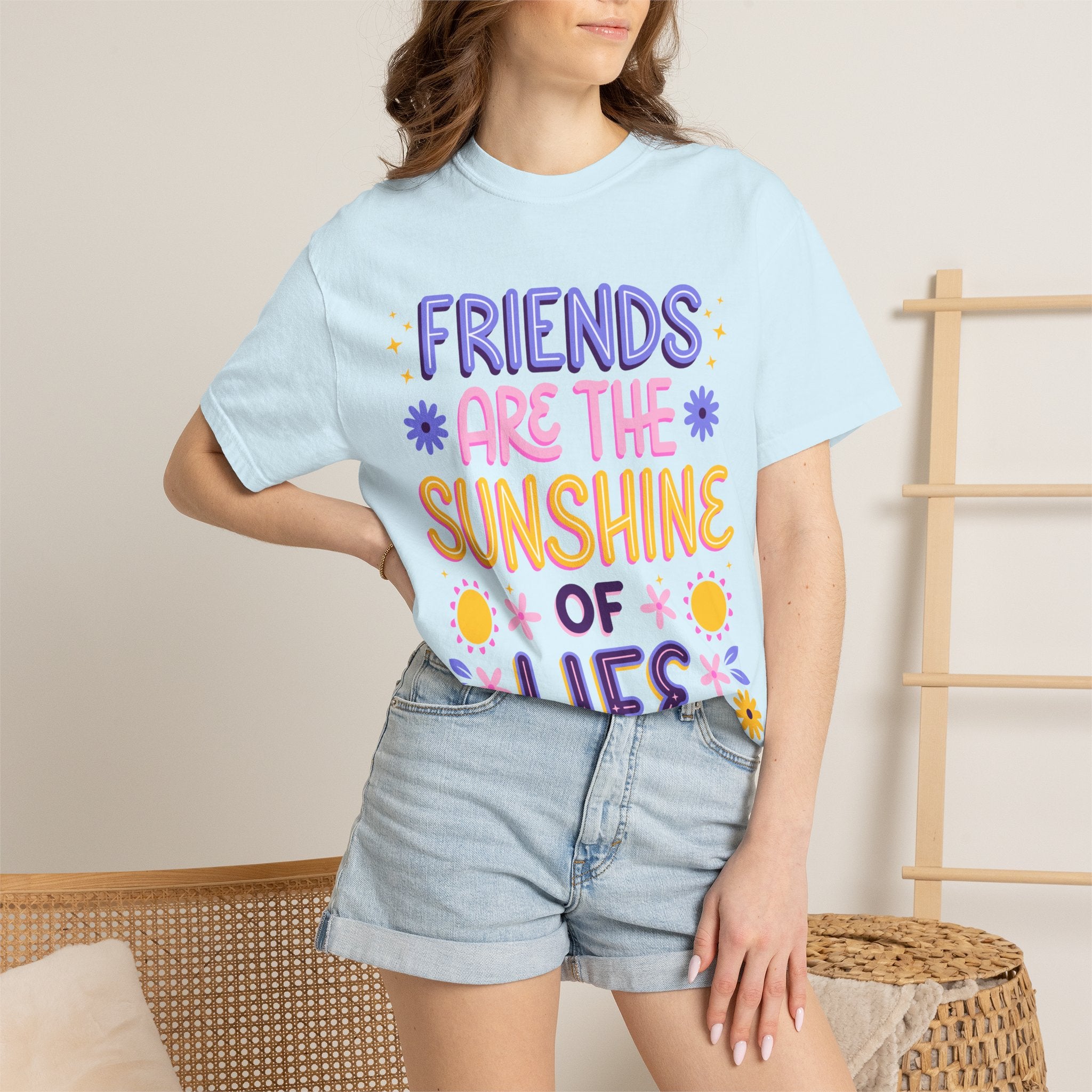 Friends Are the Sunshine of Life Text Printed UnisexT-Shirt