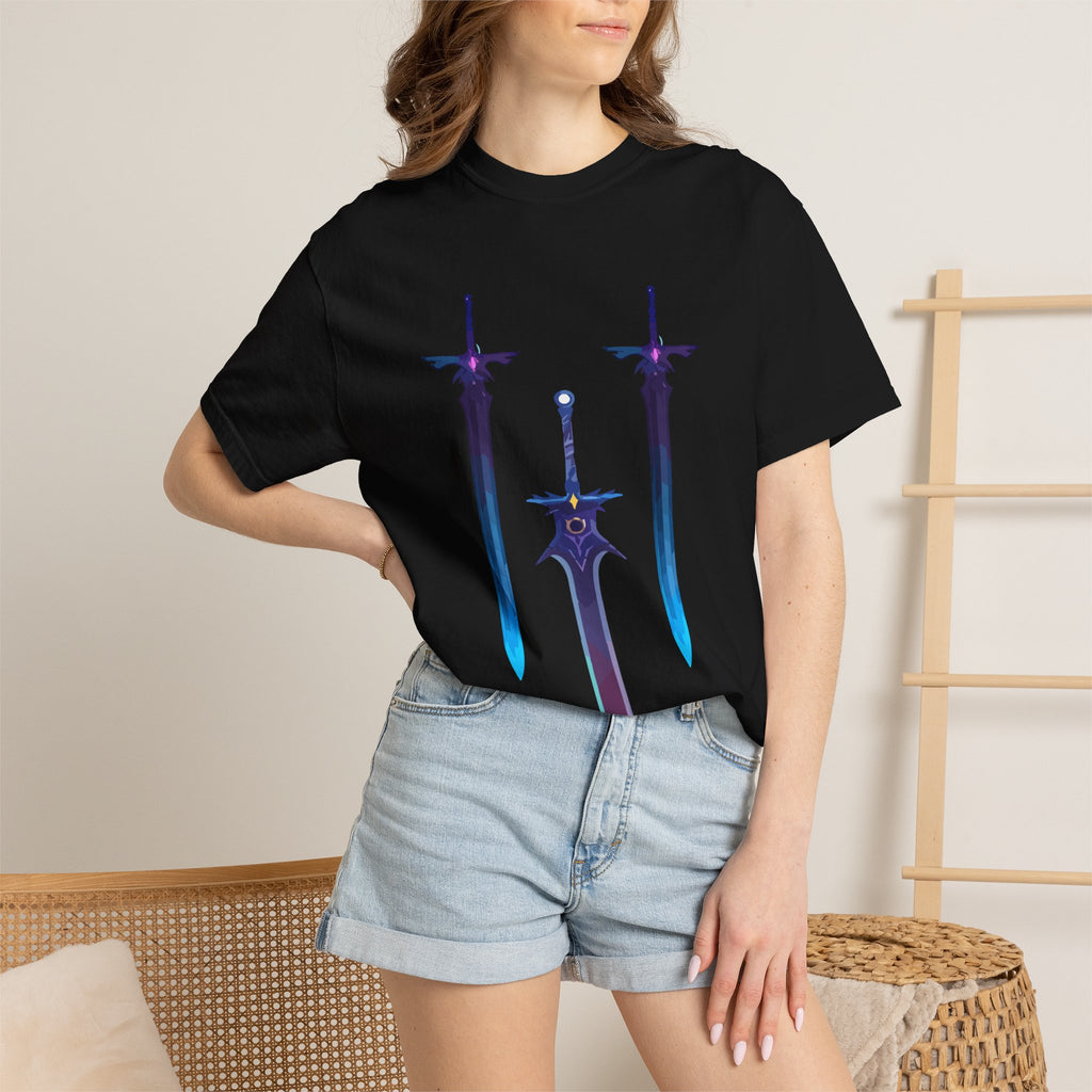 Magical Aura Swords Graphic Printed T-shirt — Pastel Fantasy Magical Swords