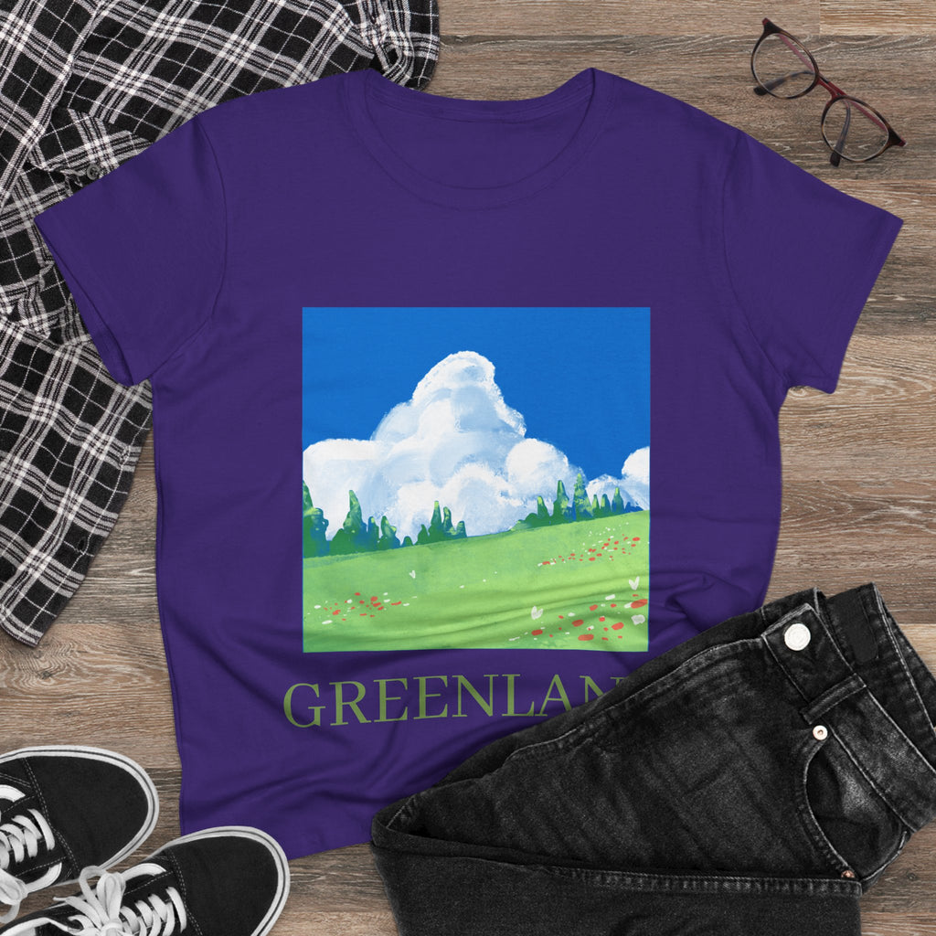 Greenland Scenic Tee — Pastel Meadow Graphic T‑Shirt