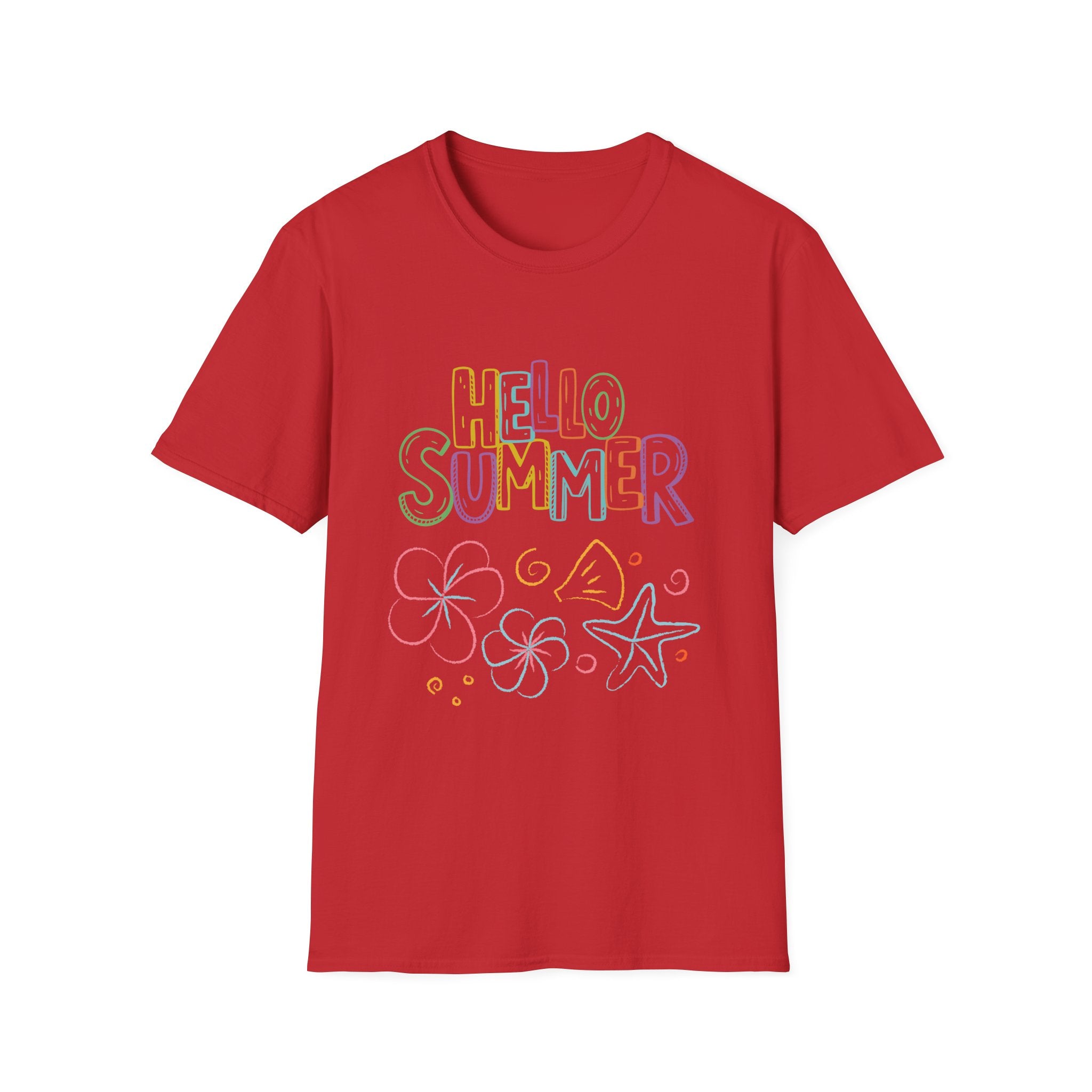 Hello Summer T-Shirt — Pastel Beach Vibes Graphic Tee