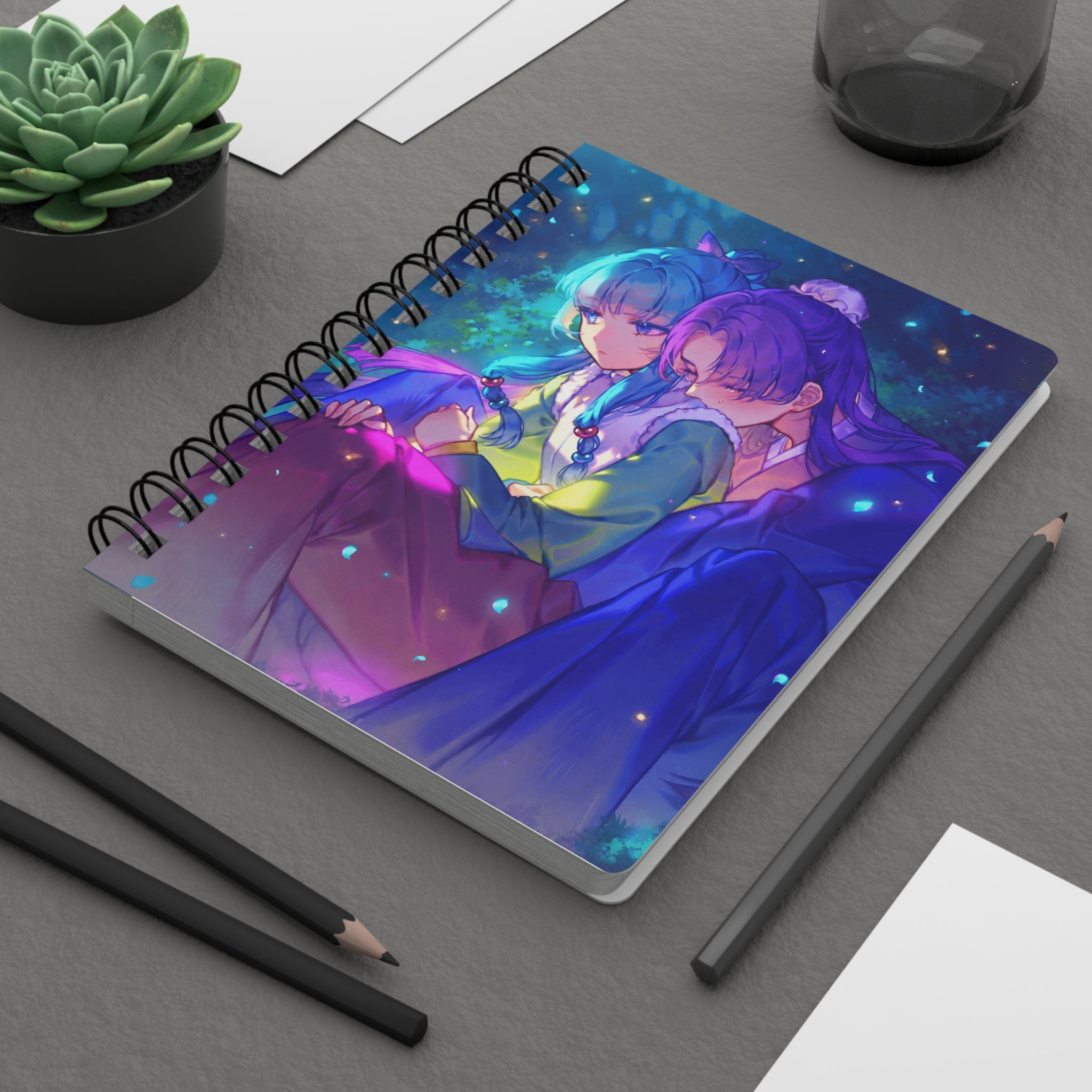 Apothecary Diaries: Jinshi & Maomao Dreamy Nightlight Spiral Journal — Writing & Sketch Notebook