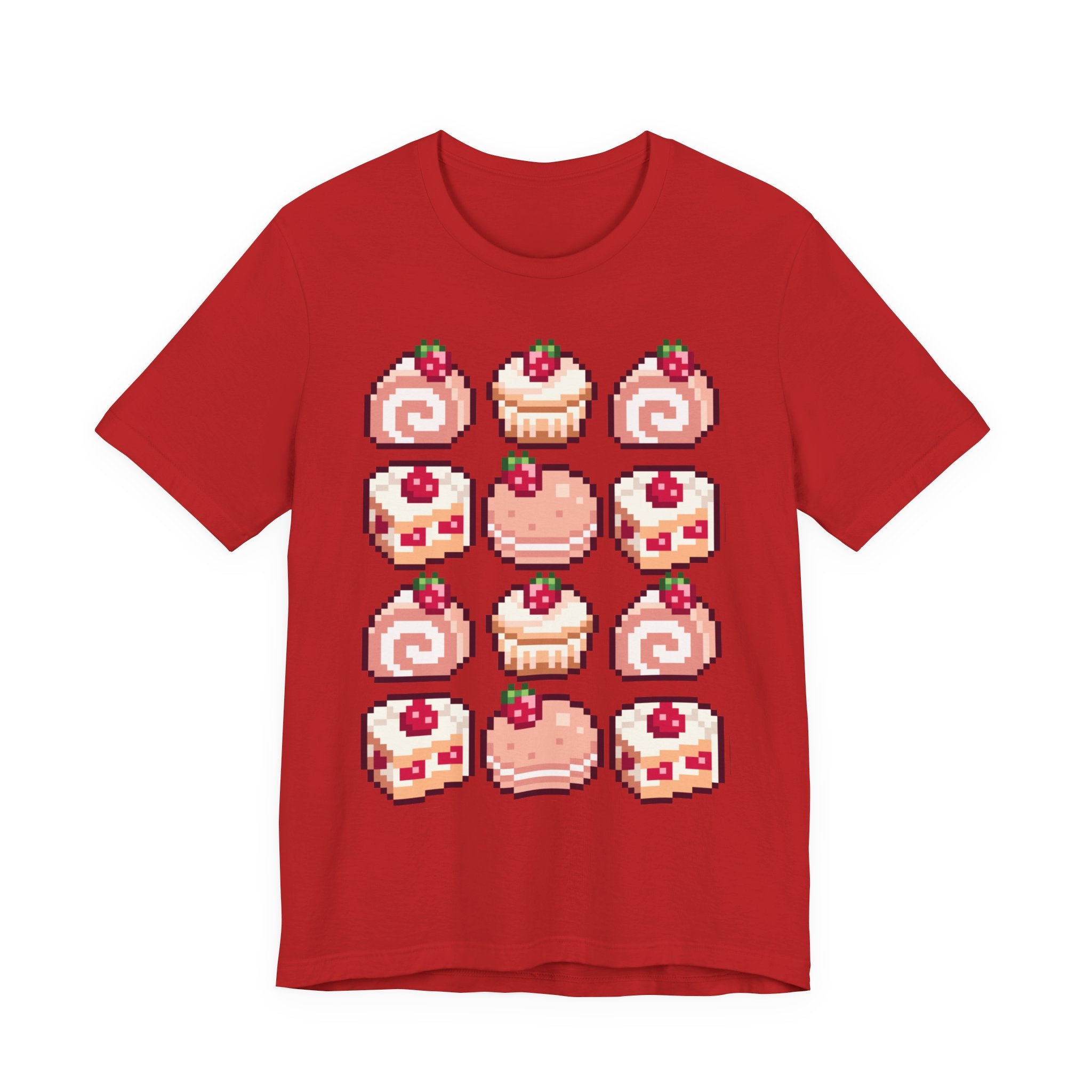 Kawaii Strawberry Pastry T-Shirt — Cute Pixel Dessert Tee